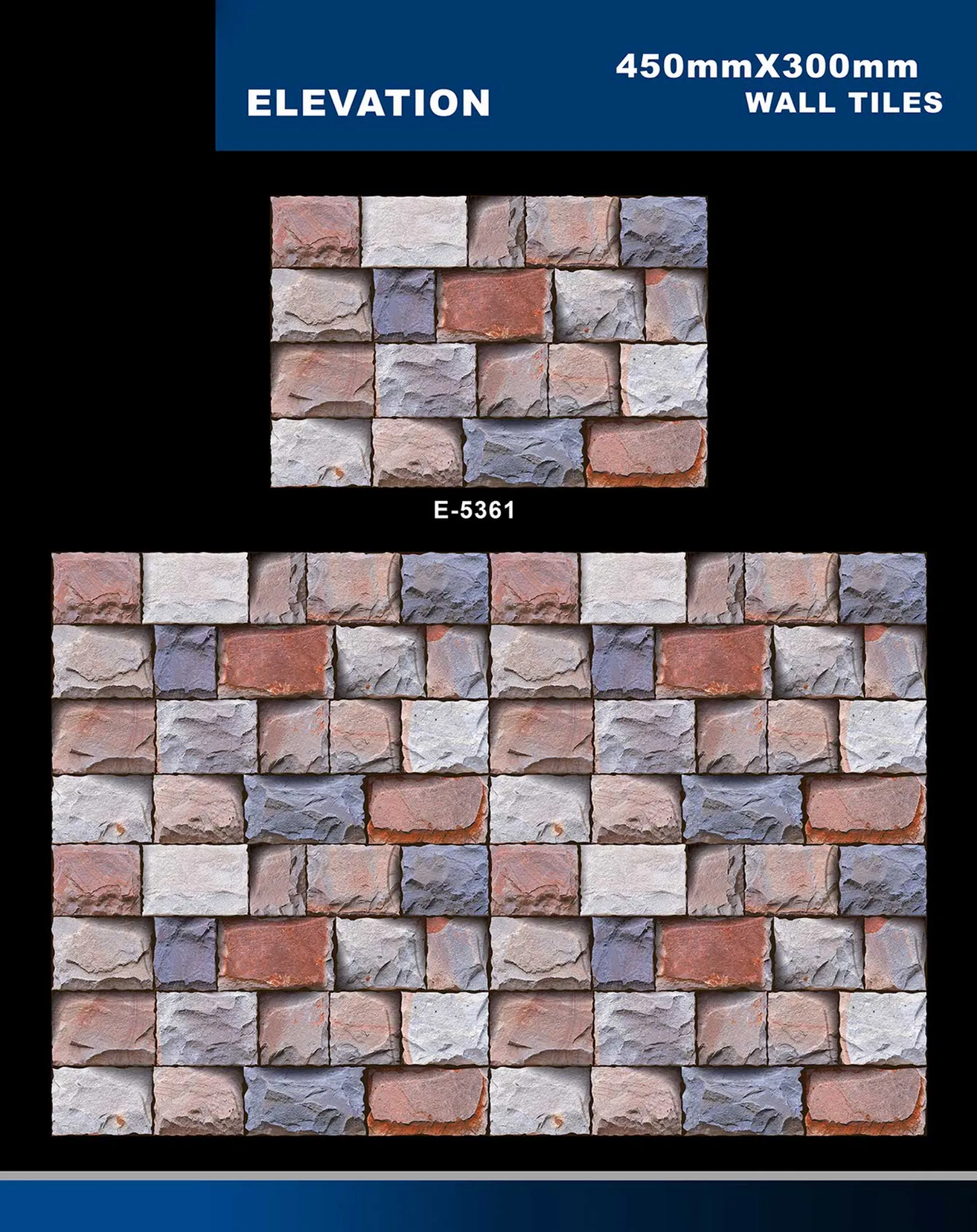 12 X 18 Elevation E 5331 To E 5631 - Design 12 - 300x450mm Elevation