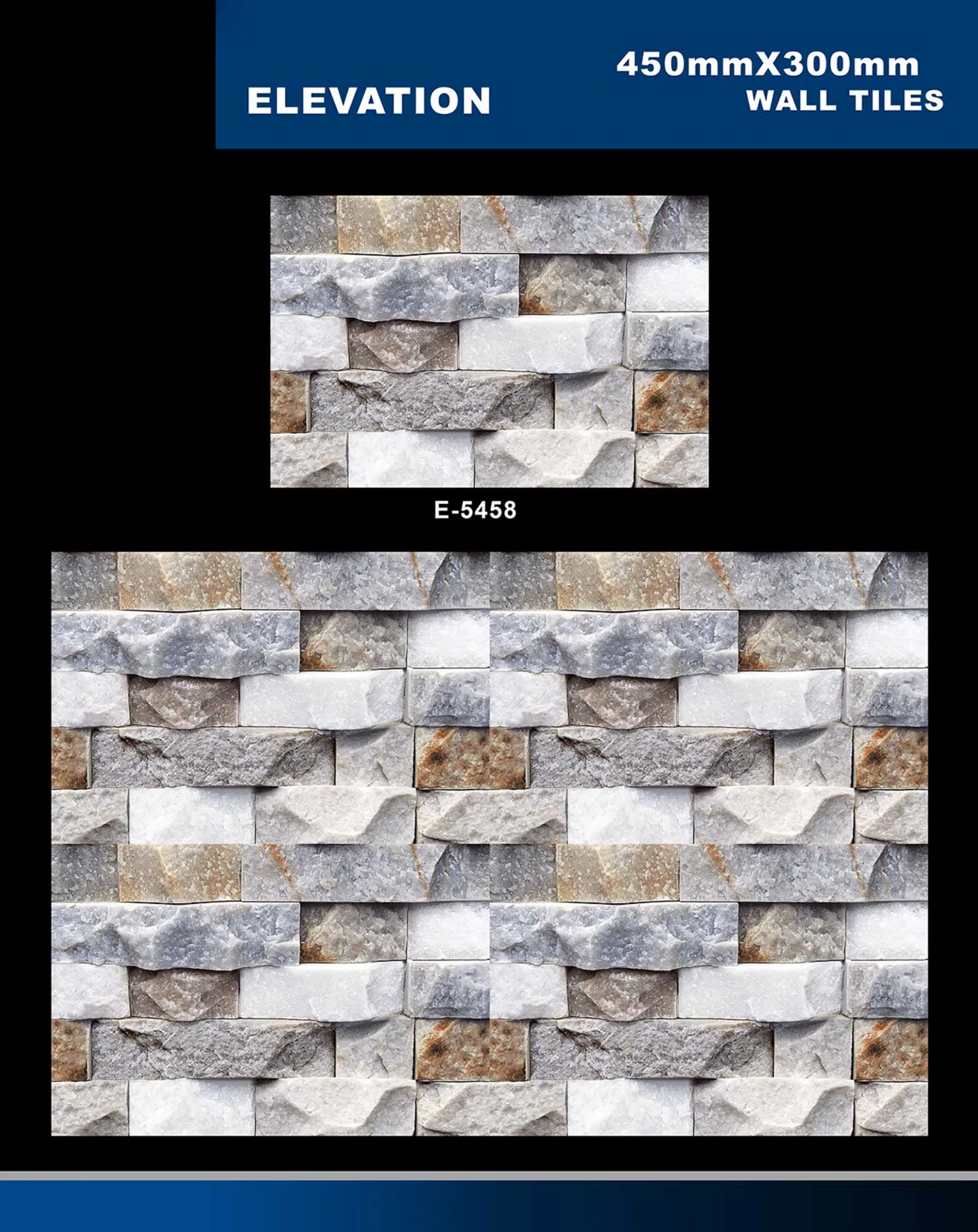12 X 18 Elevation E 5331 To E 5631 - Design 19 - 300x450mm Elevation