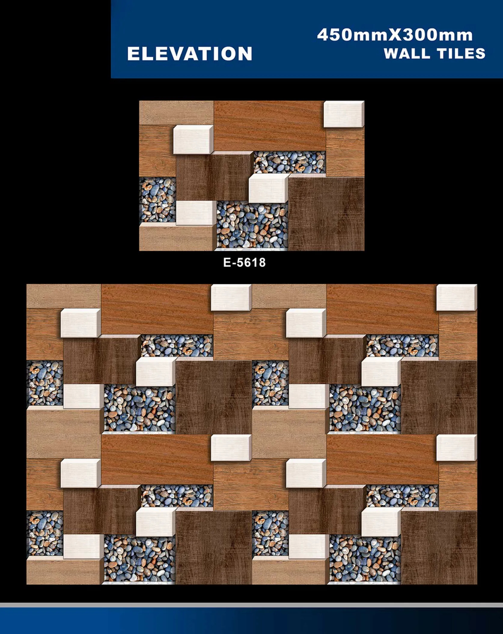 12 X 18 Elevation E 5331 To E 5631 - Design 52 - 300x450mm Elevation