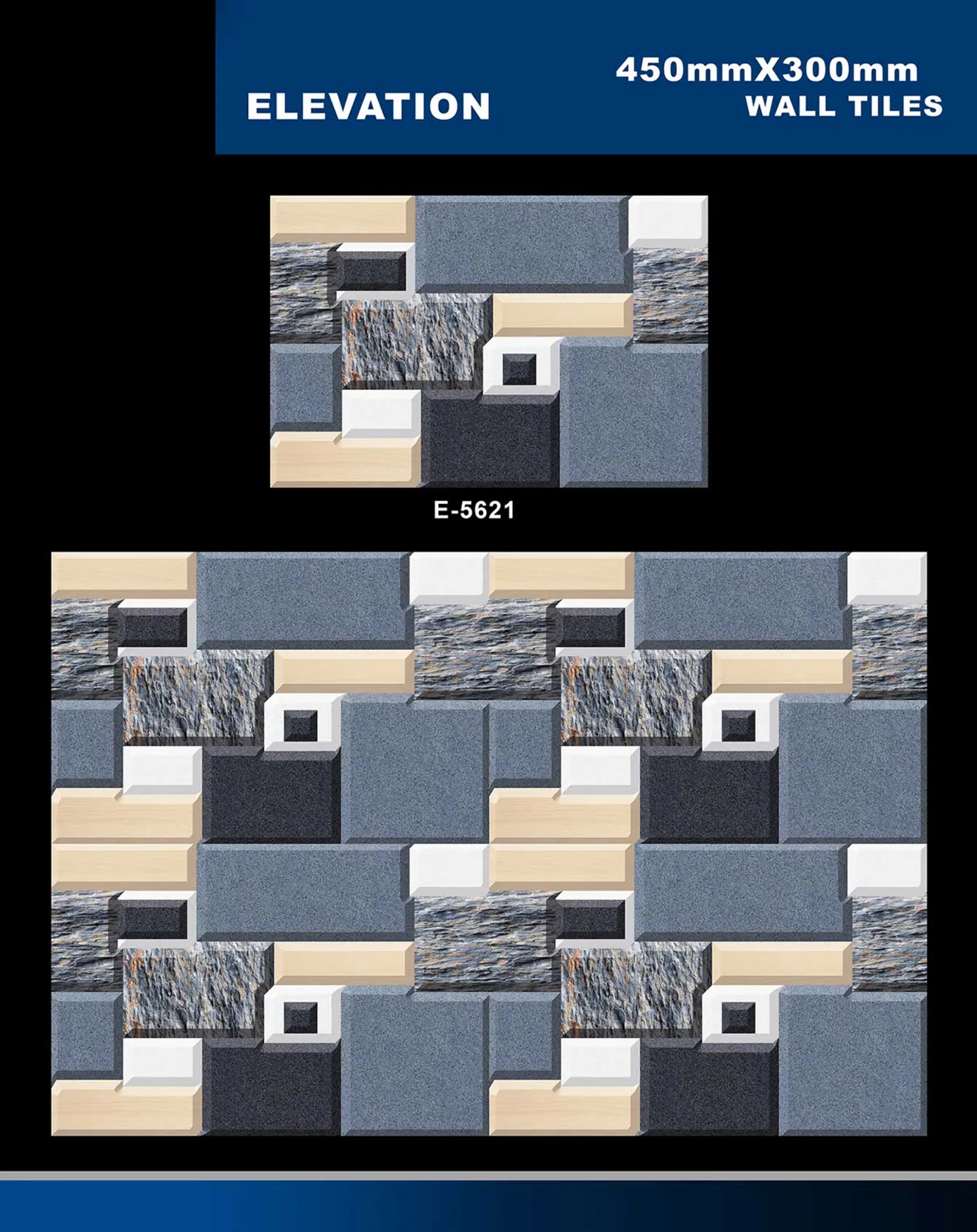 12 X 18 Elevation E 5331 To E 5631 - Design 55 - 300x450mm Elevation