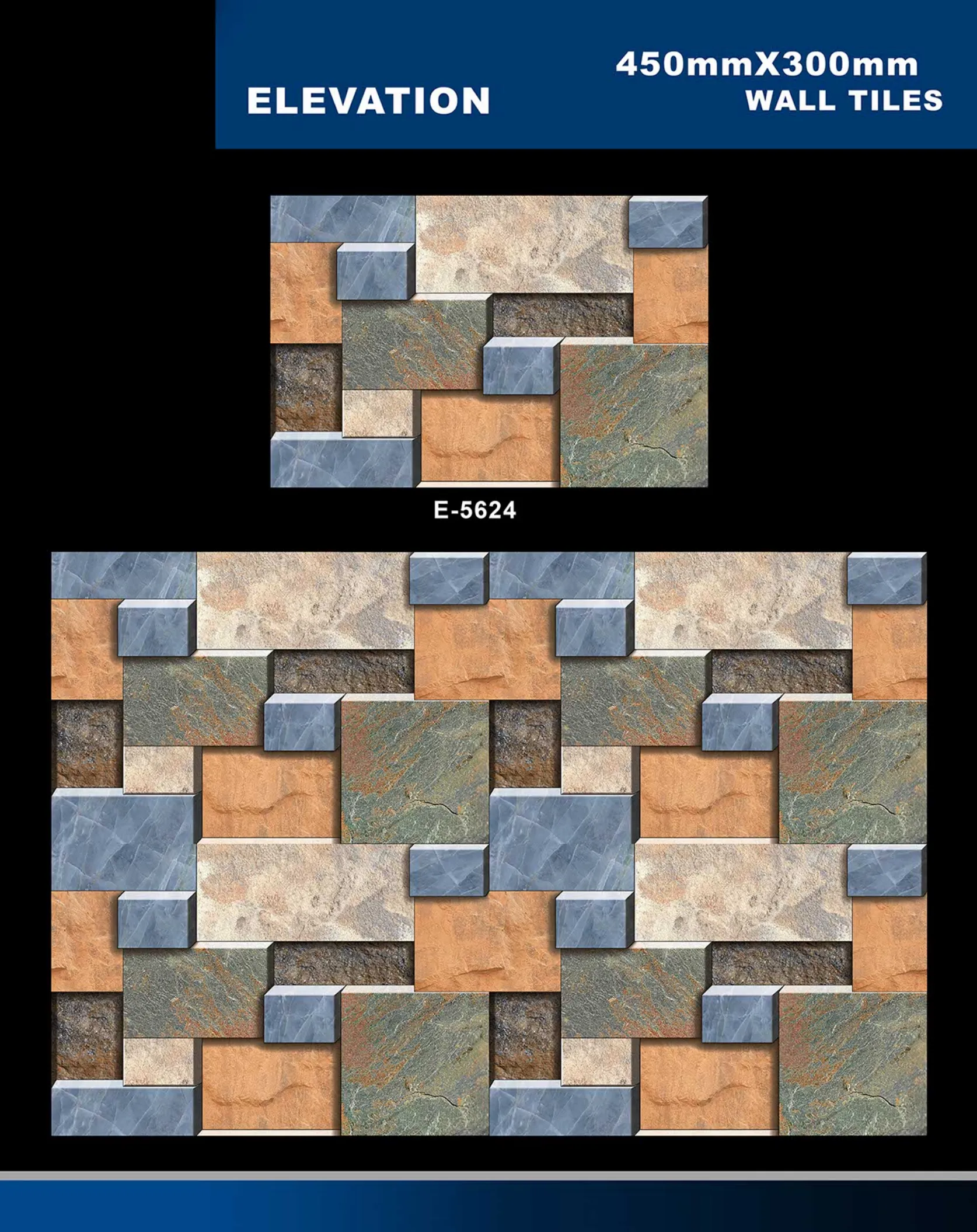 12 X 18 Elevation E 5331 To E 5631 - Design 58 - 300x450mm Elevation
