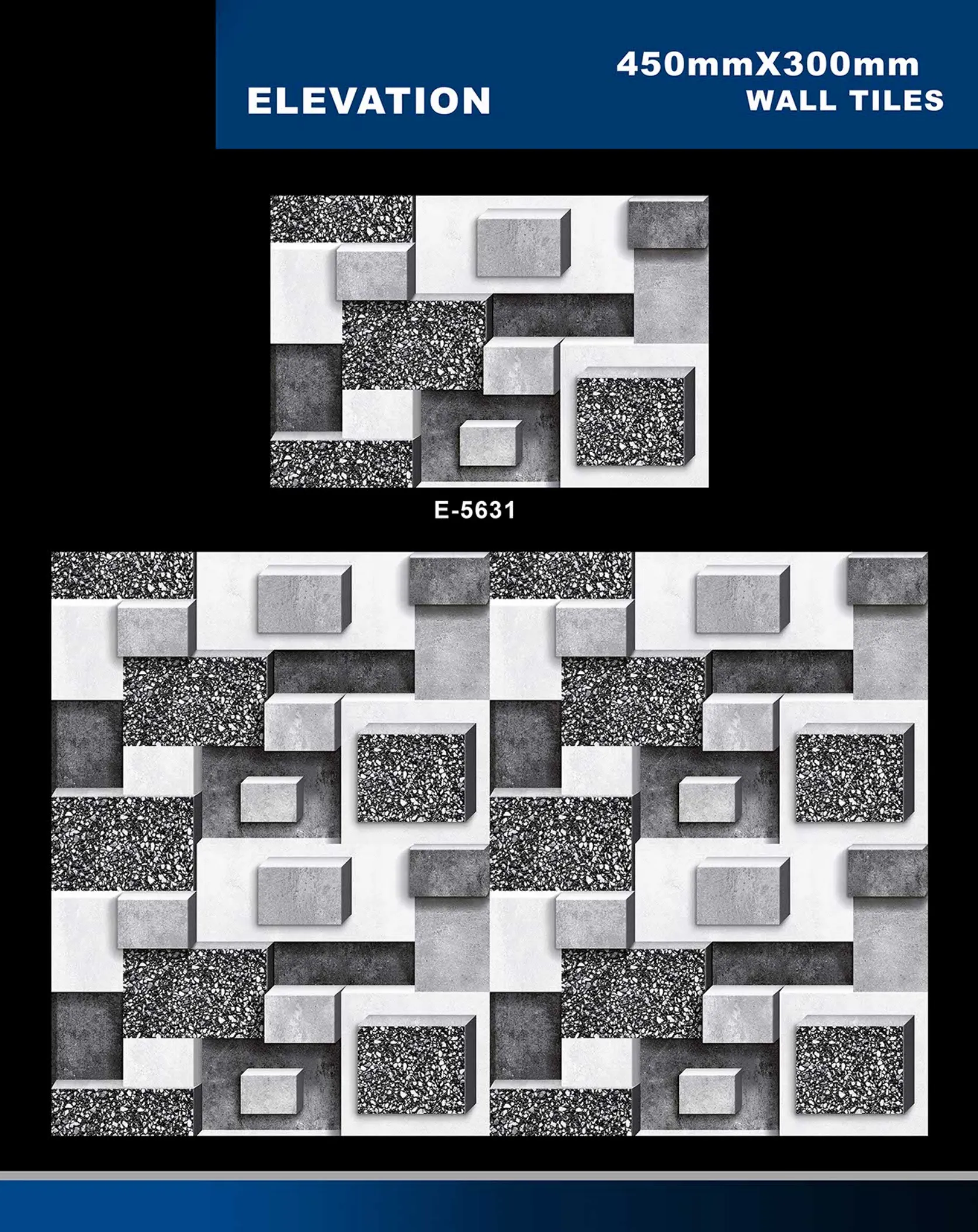 12 X 18 Elevation E 5331 To E 5631 - Design 65 - 300x450mm Elevation