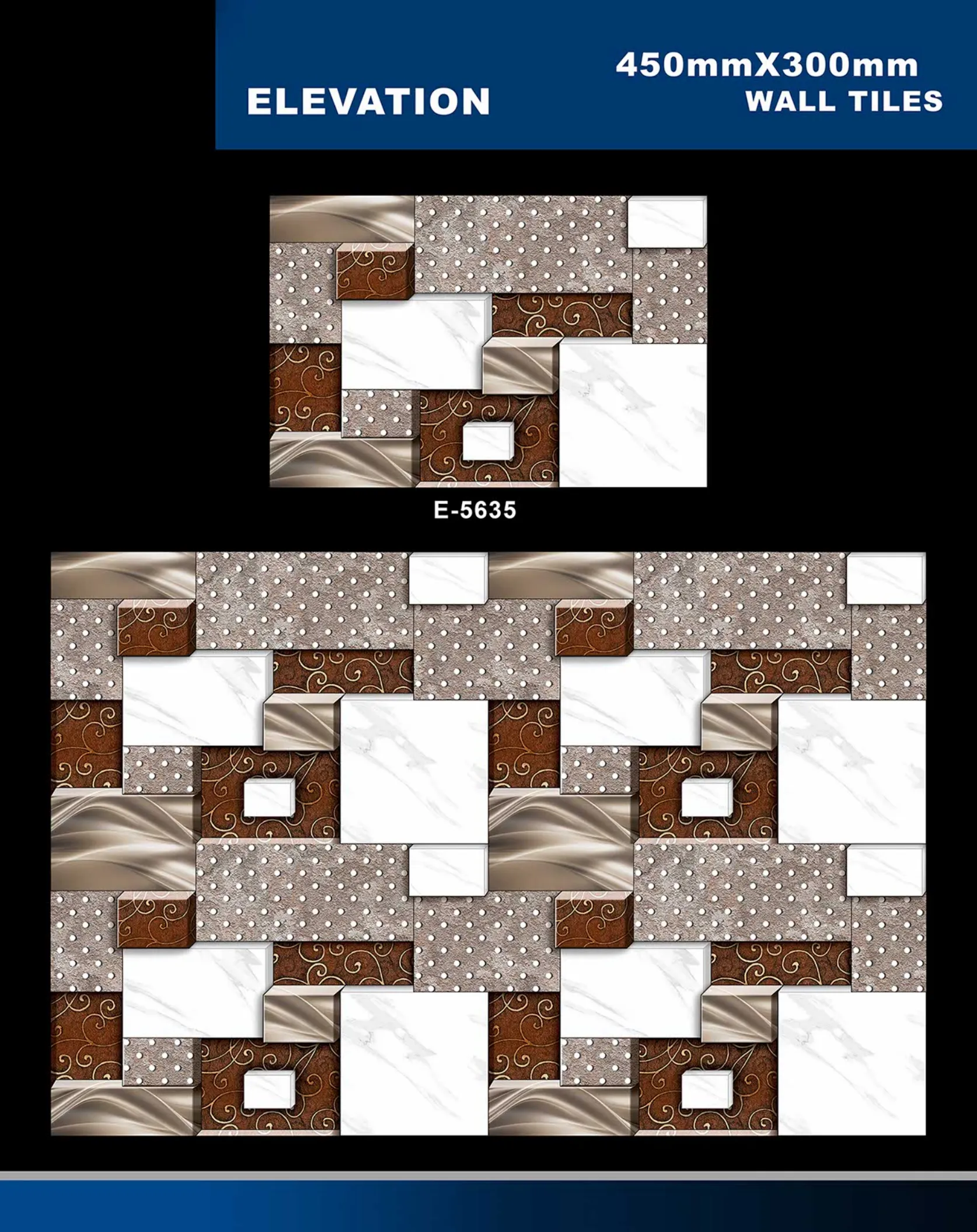 12 X 18 Elevation E 5632 To E 5855 - Design 3 - 300x450mm Elevation