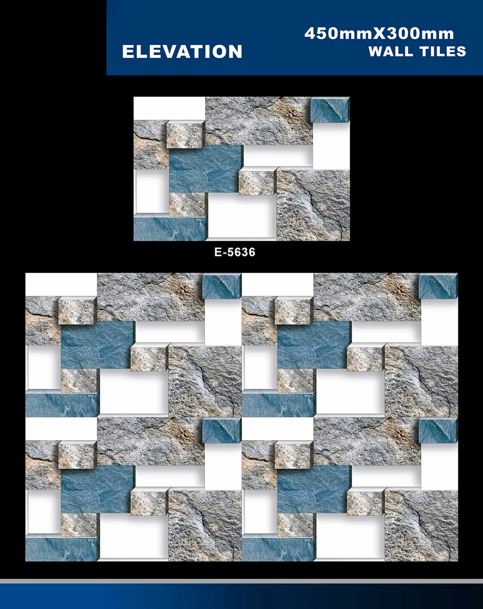 12 X 18 Elevation E 5632 To E 5855 - Design 4 - 300x450mm Elevation