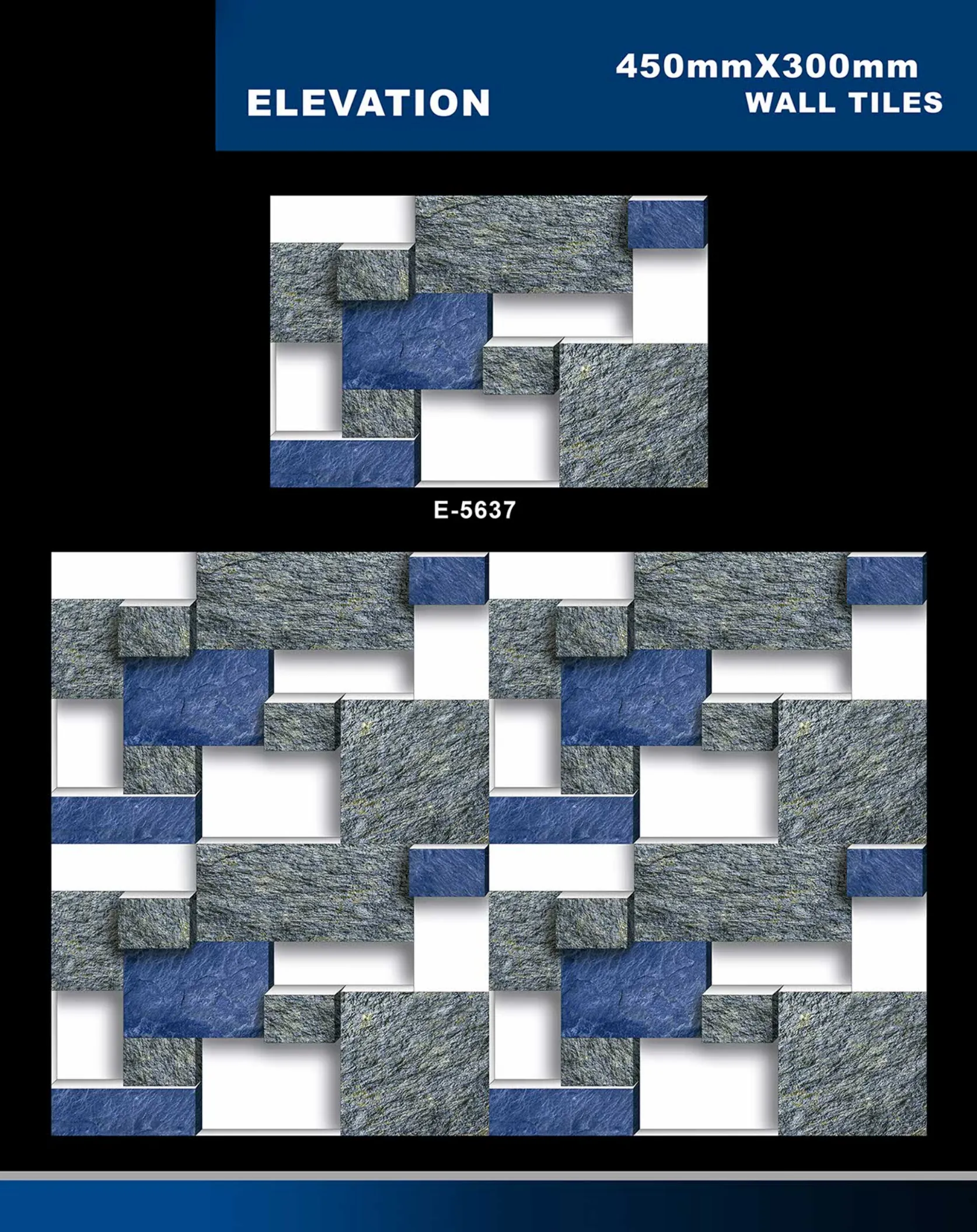 12 X 18 Elevation E 5632 To E 5855 - Design 5 - 300x450mm Elevation