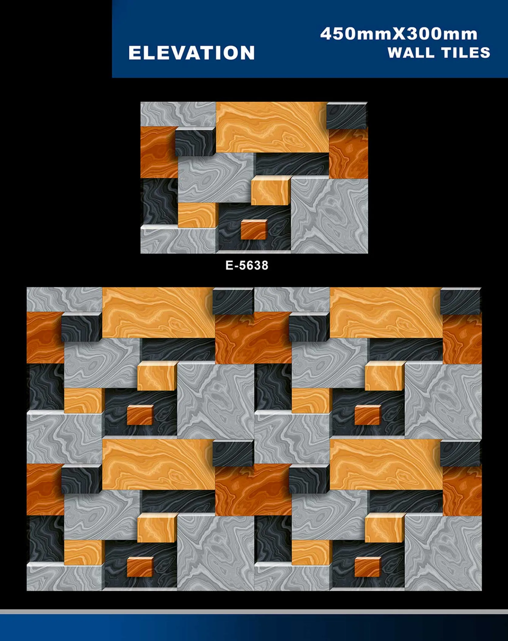 12 X 18 Elevation E 5632 To E 5855 - Design 6 - 300x450mm Elevation