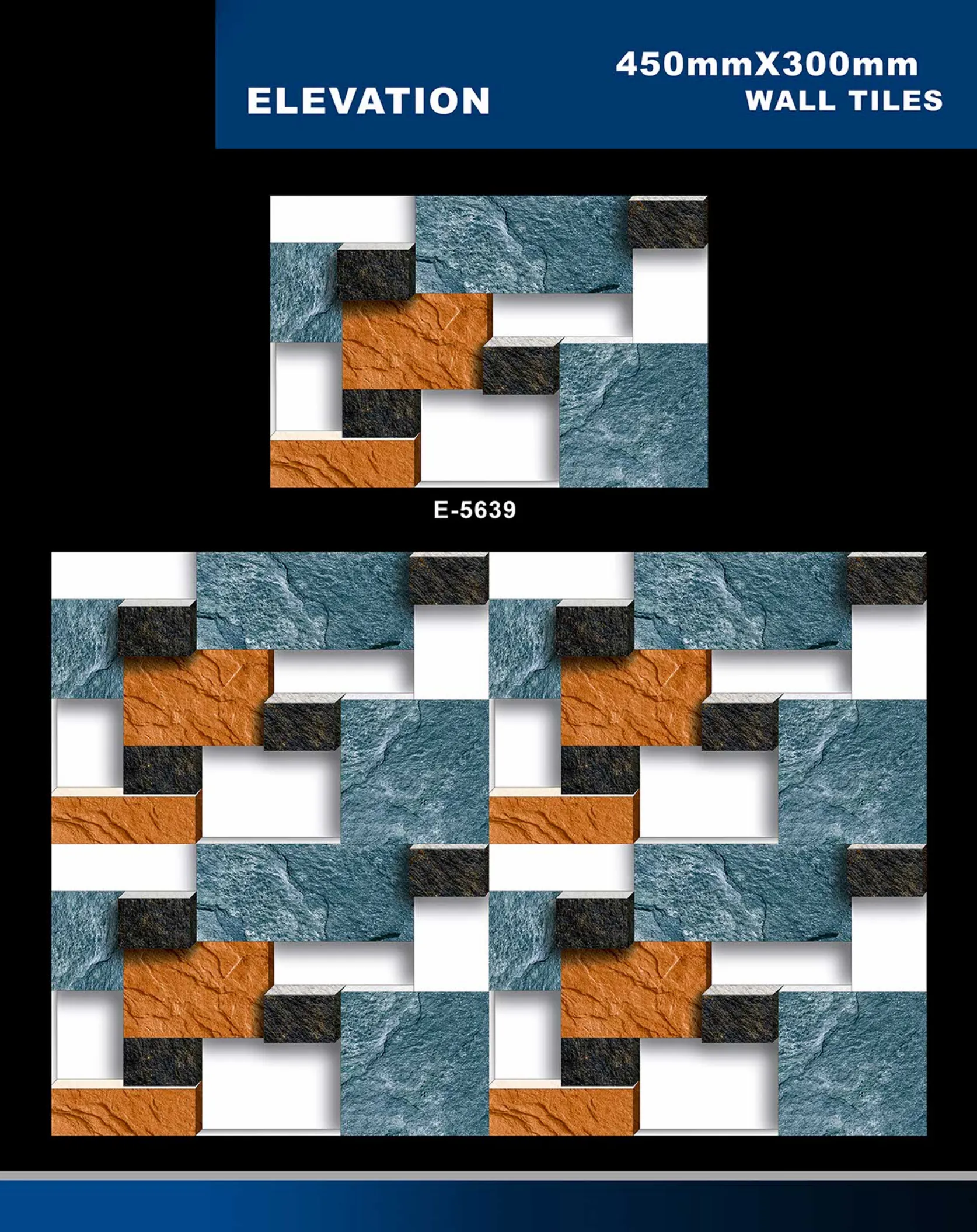 12 X 18 Elevation E 5632 To E 5855 - Design 7 - 300x450mm Elevation