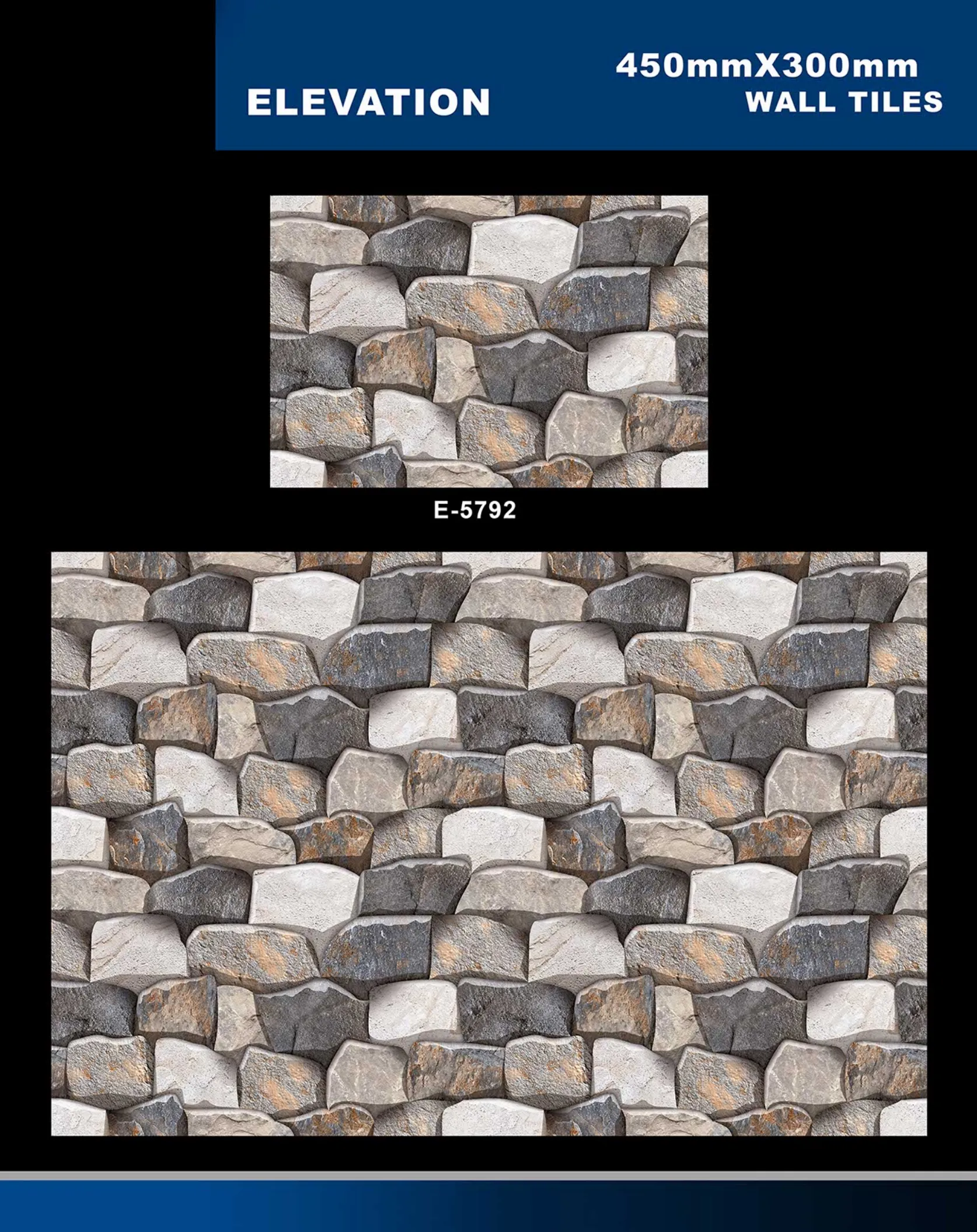 12 X 18 Elevation E 5632 To E 5855 - Design 48 - 300x450mm Elevation
