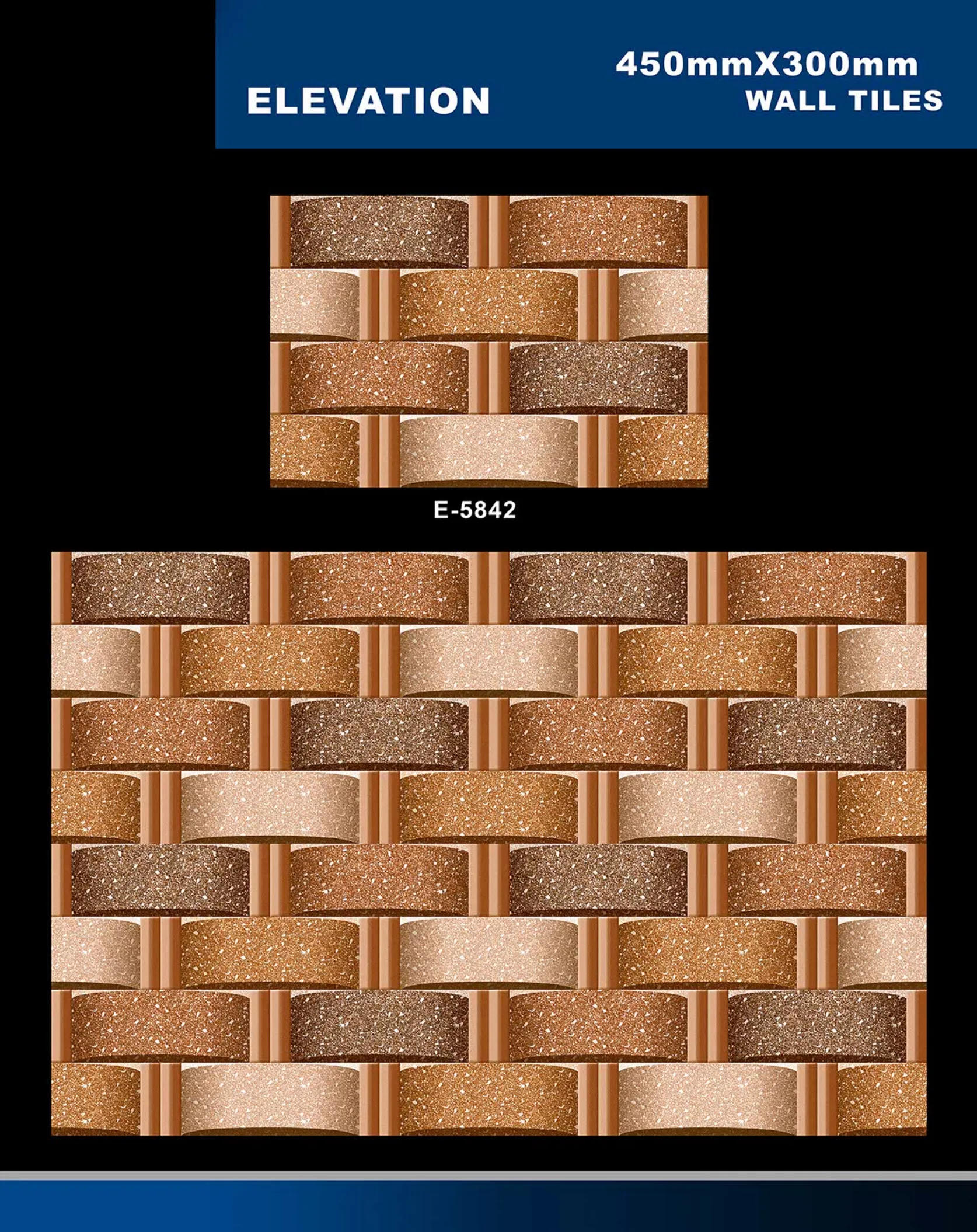 12 X 18 Elevation E 5632 To E 5855 - Design 52 - 300x450mm Elevation