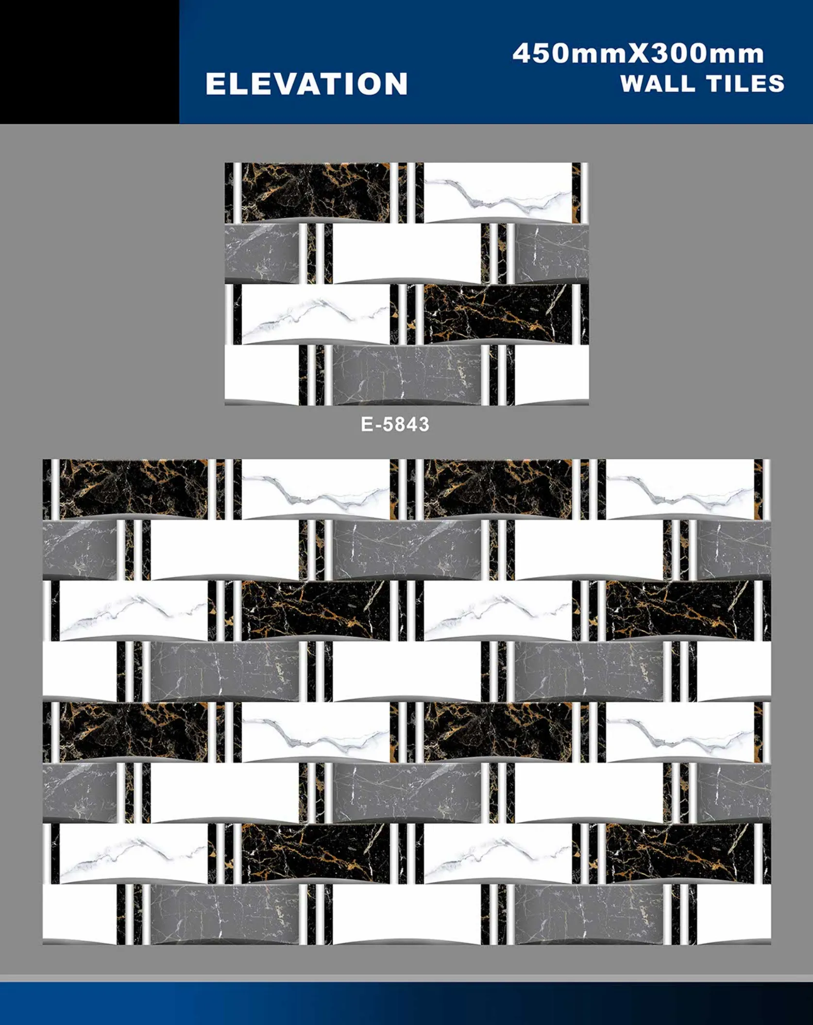 12 X 18 Elevation E 5632 To E 5855 - Design 53 - 300x450mm Elevation
