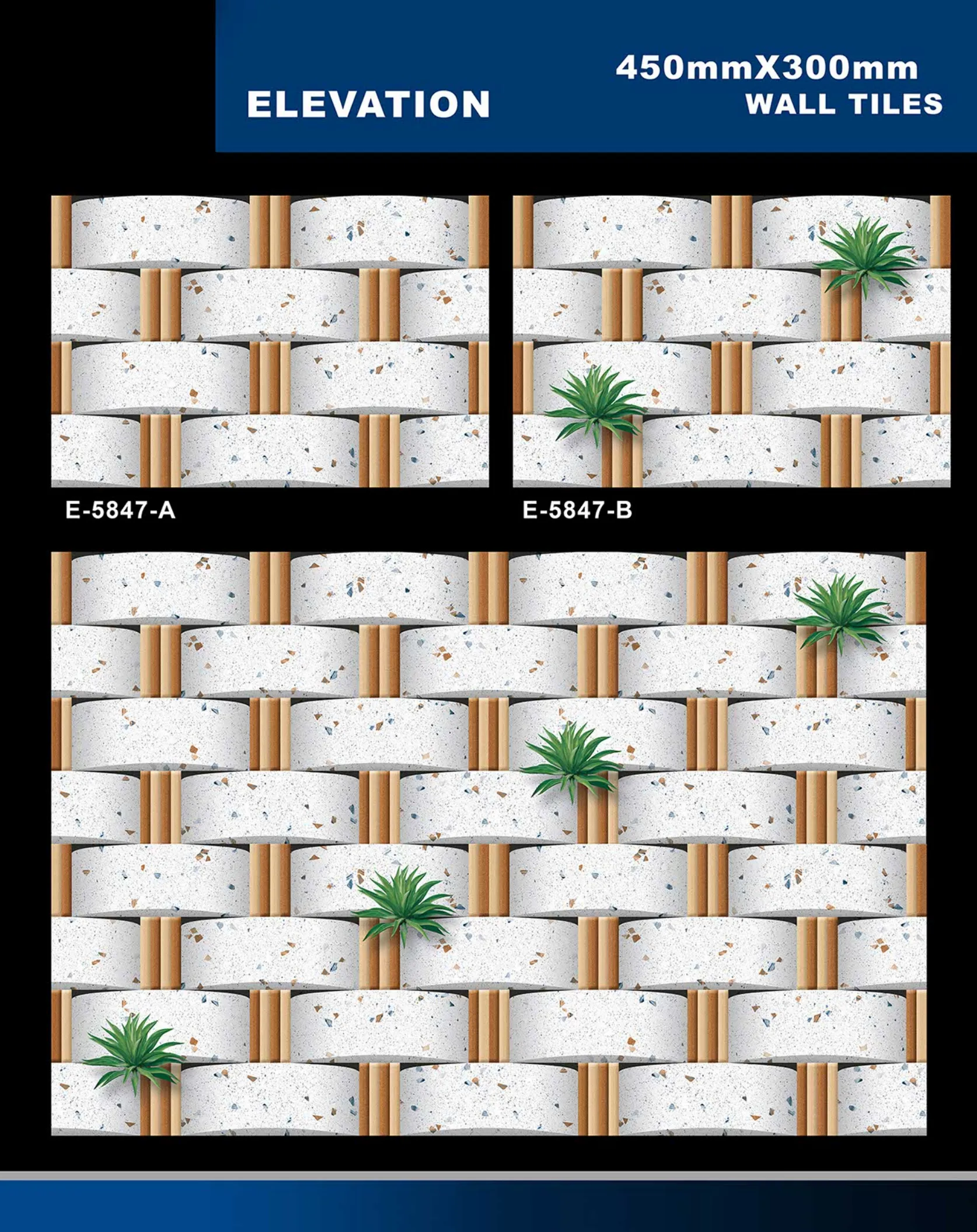 12 X 18 Elevation E 5632 To E 5855 - Design 57 - 300x450mm Elevation