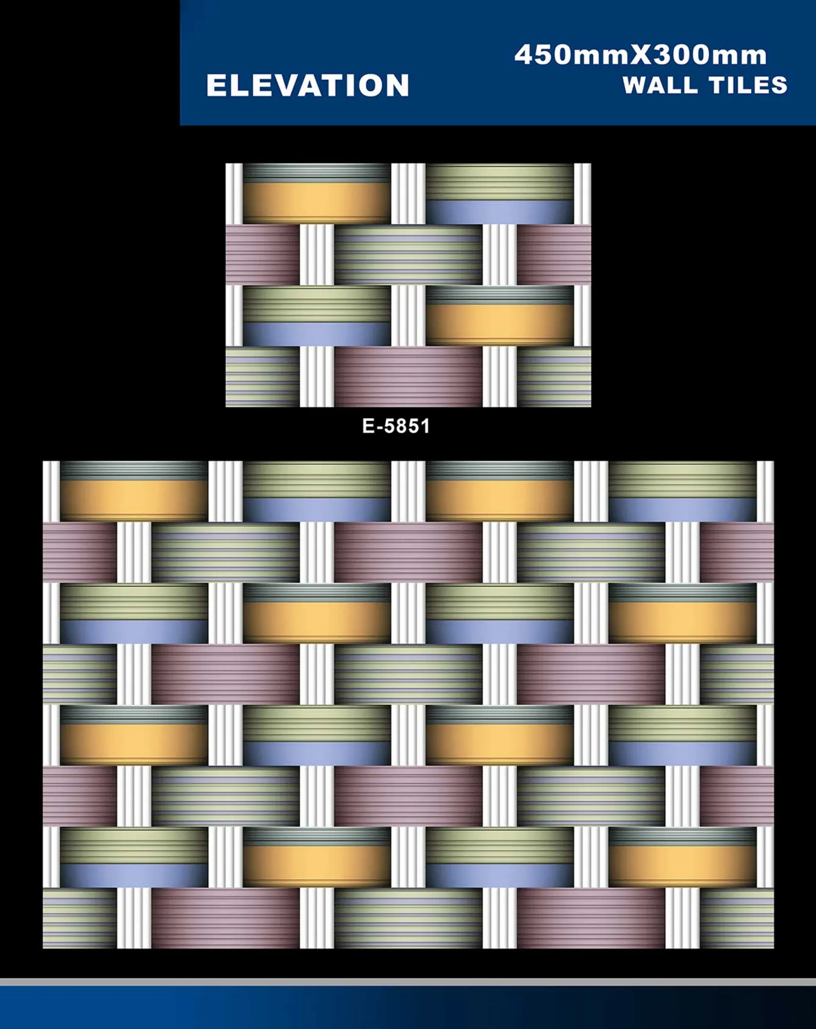 12 X 18 Elevation E 5632 To E 5855 - Design 61 - 300x450mm Elevation