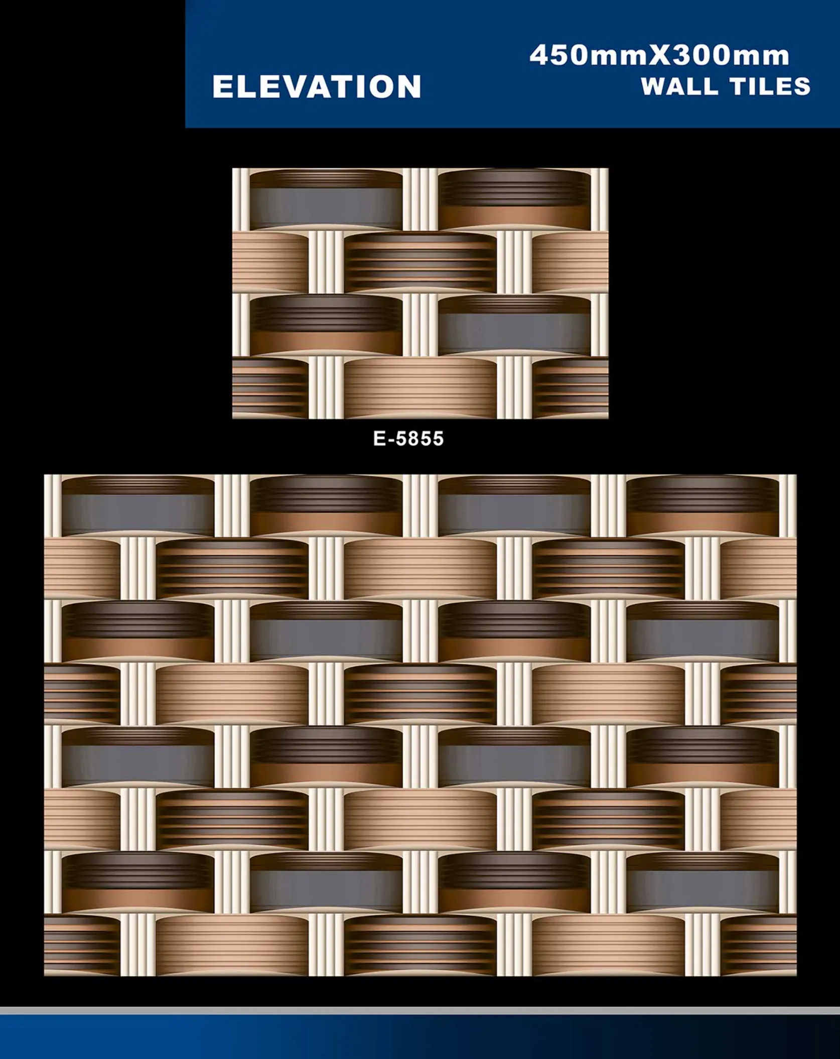 12 X 18 Elevation E 5632 To E 5855 - Design 65 - 300x450mm Elevation
