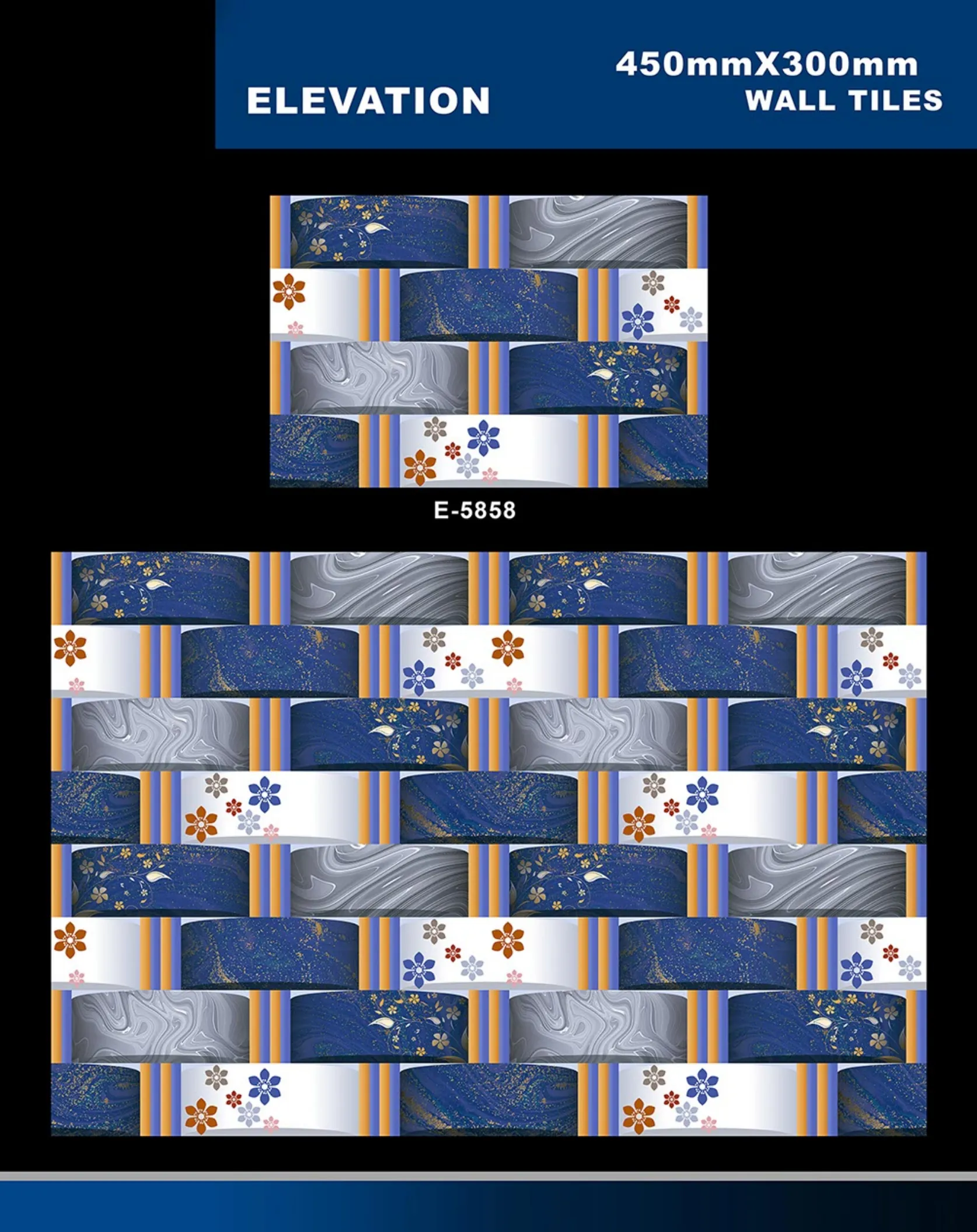 12 X 18 Elevation E 5856 To E 5995 - Design 2 - 300x450mm Elevation