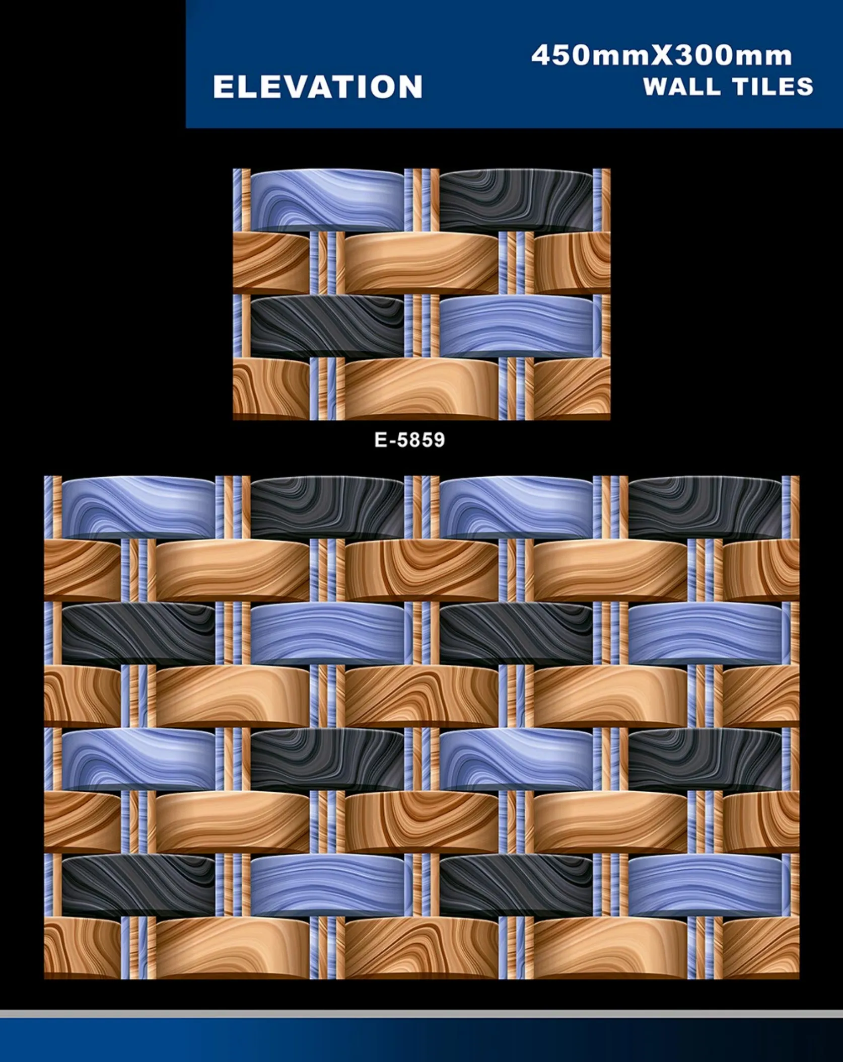 12 X 18 Elevation E 5856 To E 5995 - Design 3 - 300x450mm Elevation
