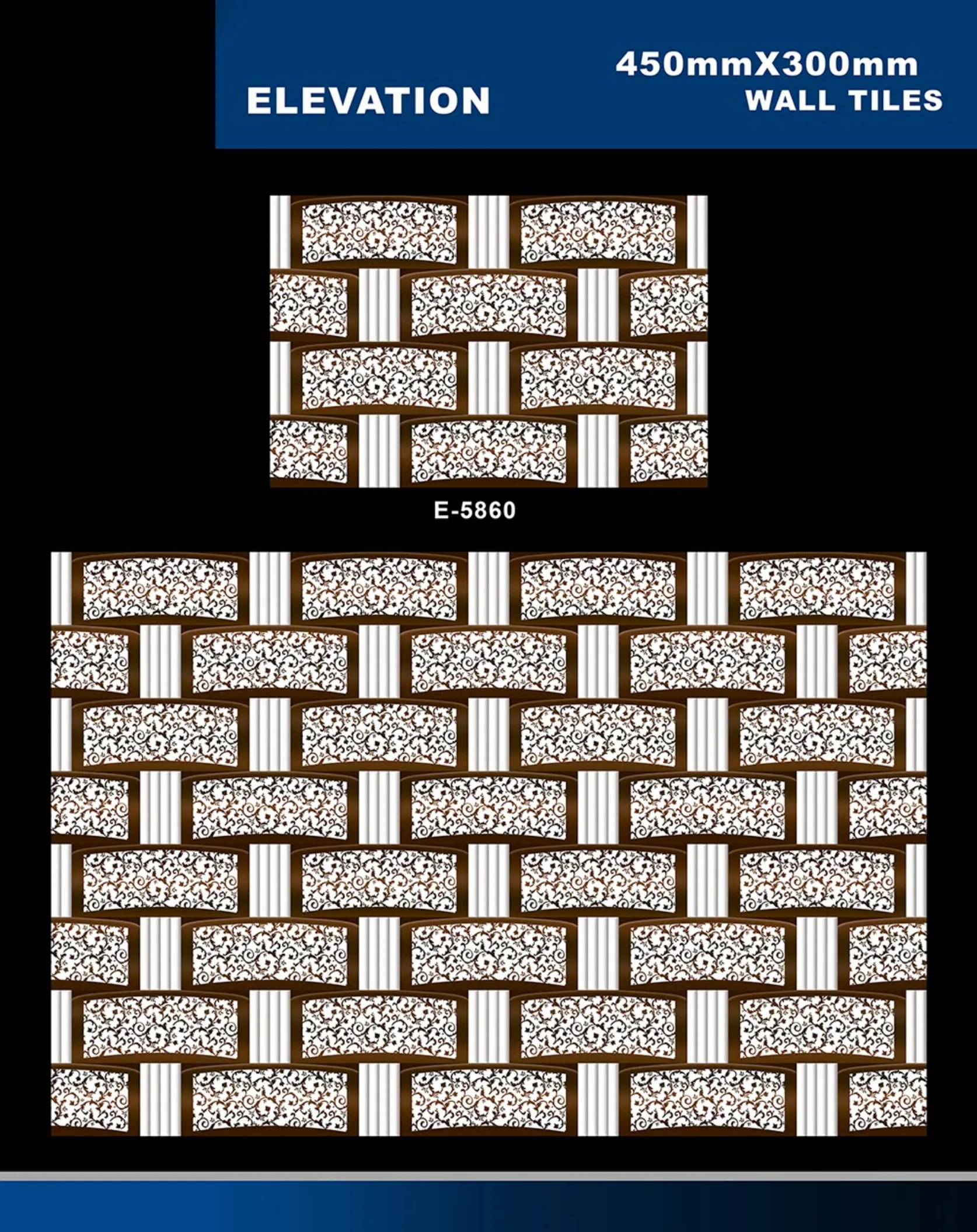 12 X 18 Elevation E 5856 To E 5995 - Design 4 - 300x450mm Elevation