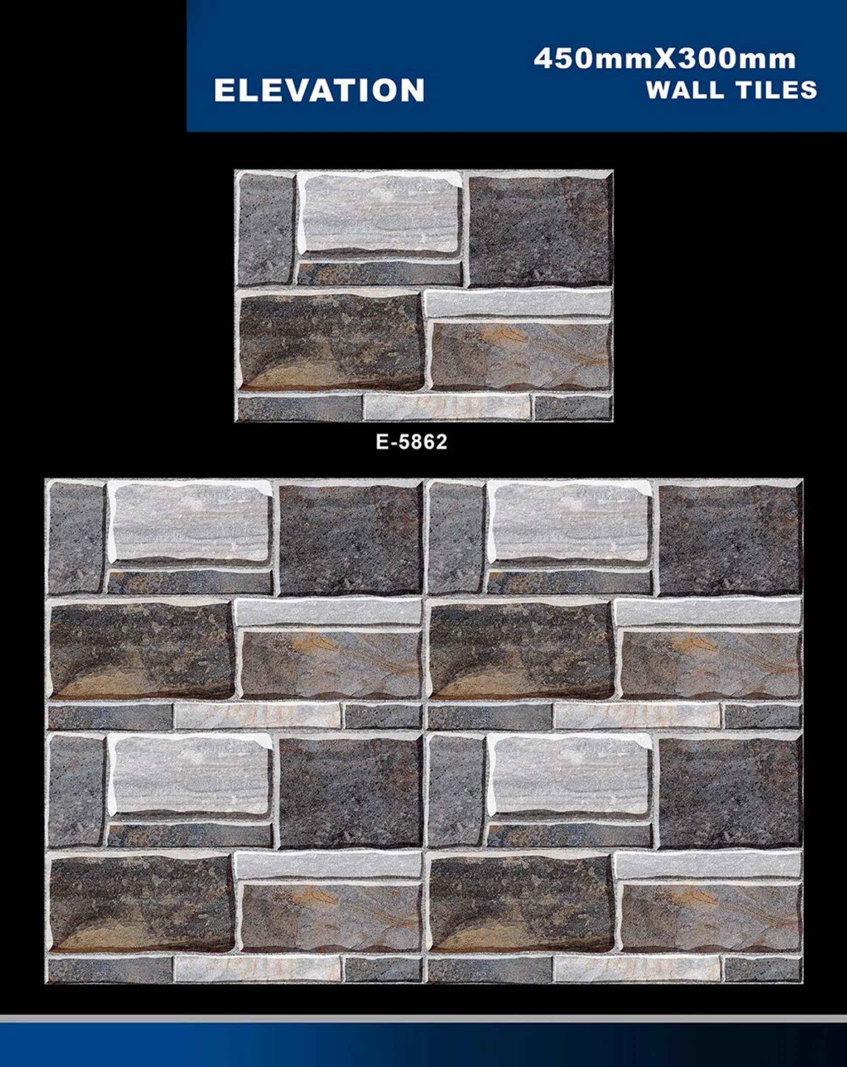 12 X 18 Elevation E 5856 To E 5995 - Design 6 - 300x450mm Elevation