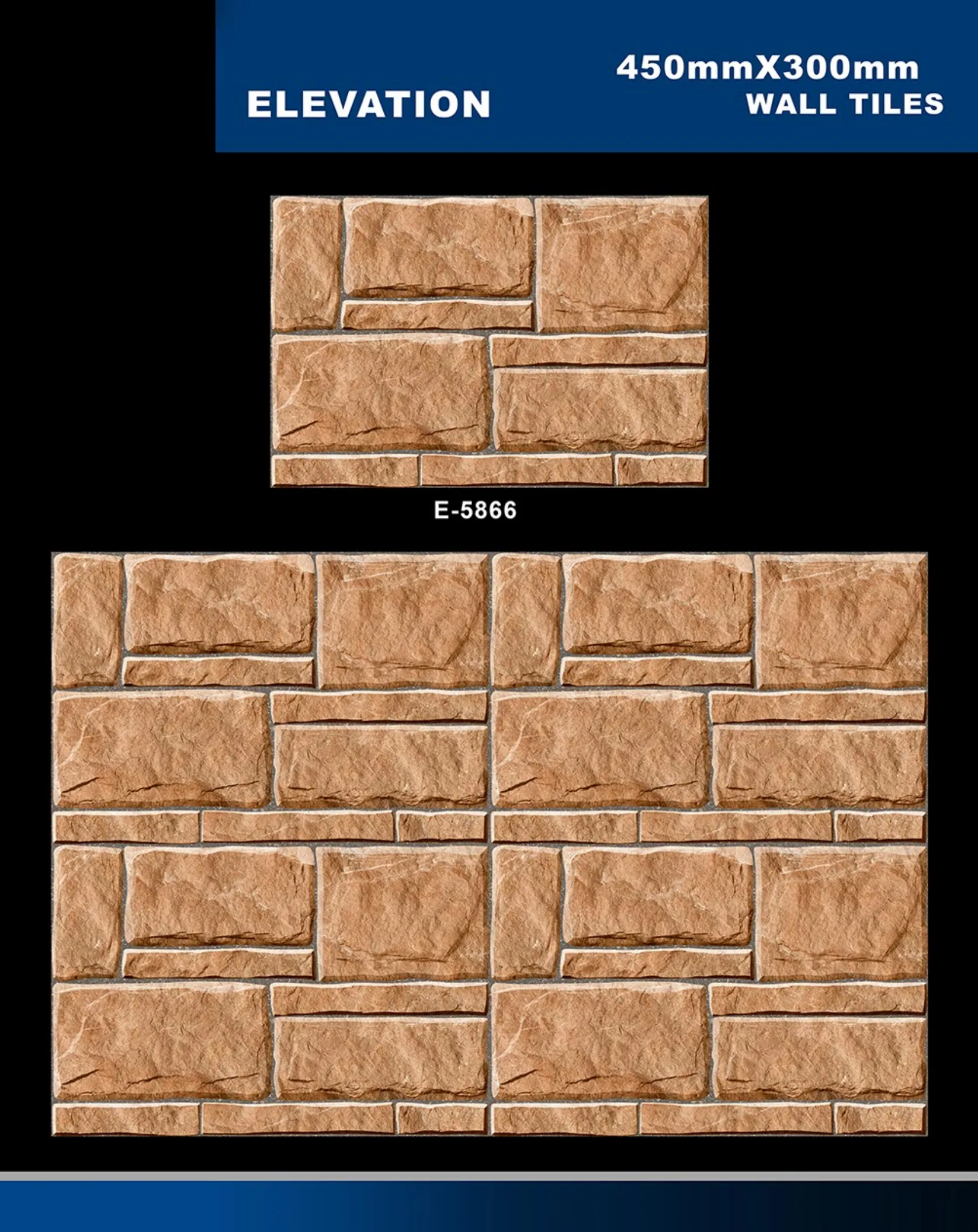 12 X 18 Elevation E 5856 To E 5995 - Design 10 - 300x450mm Elevation