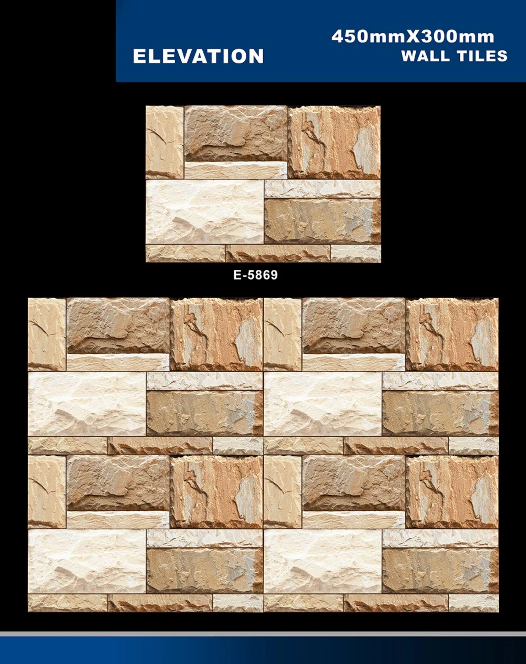 12 X 18 Elevation E 5856 To E 5995 - Design 13 - 300x450mm Elevation