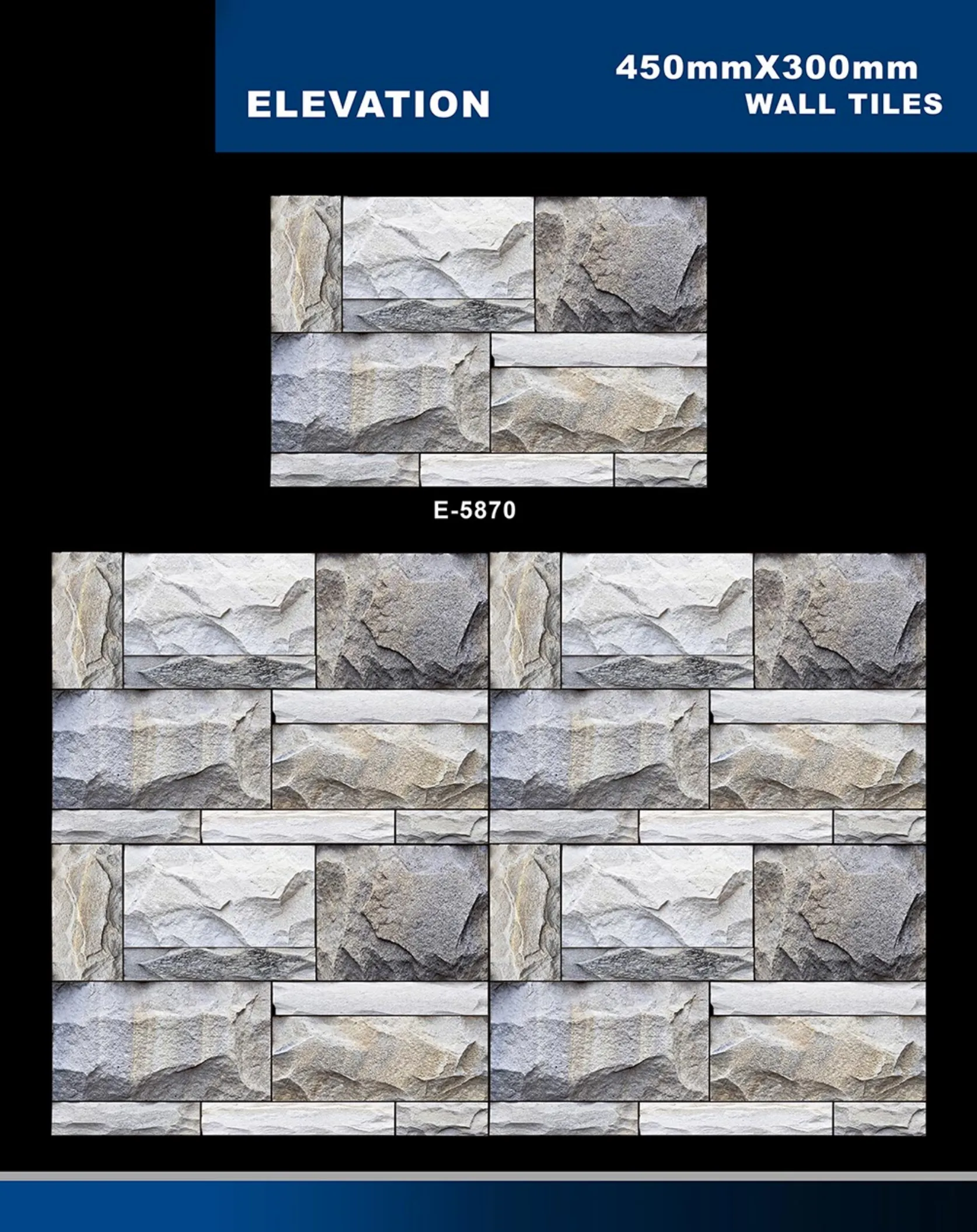 12 X 18 Elevation E 5856 To E 5995 - Design 14 - 300x450mm Elevation