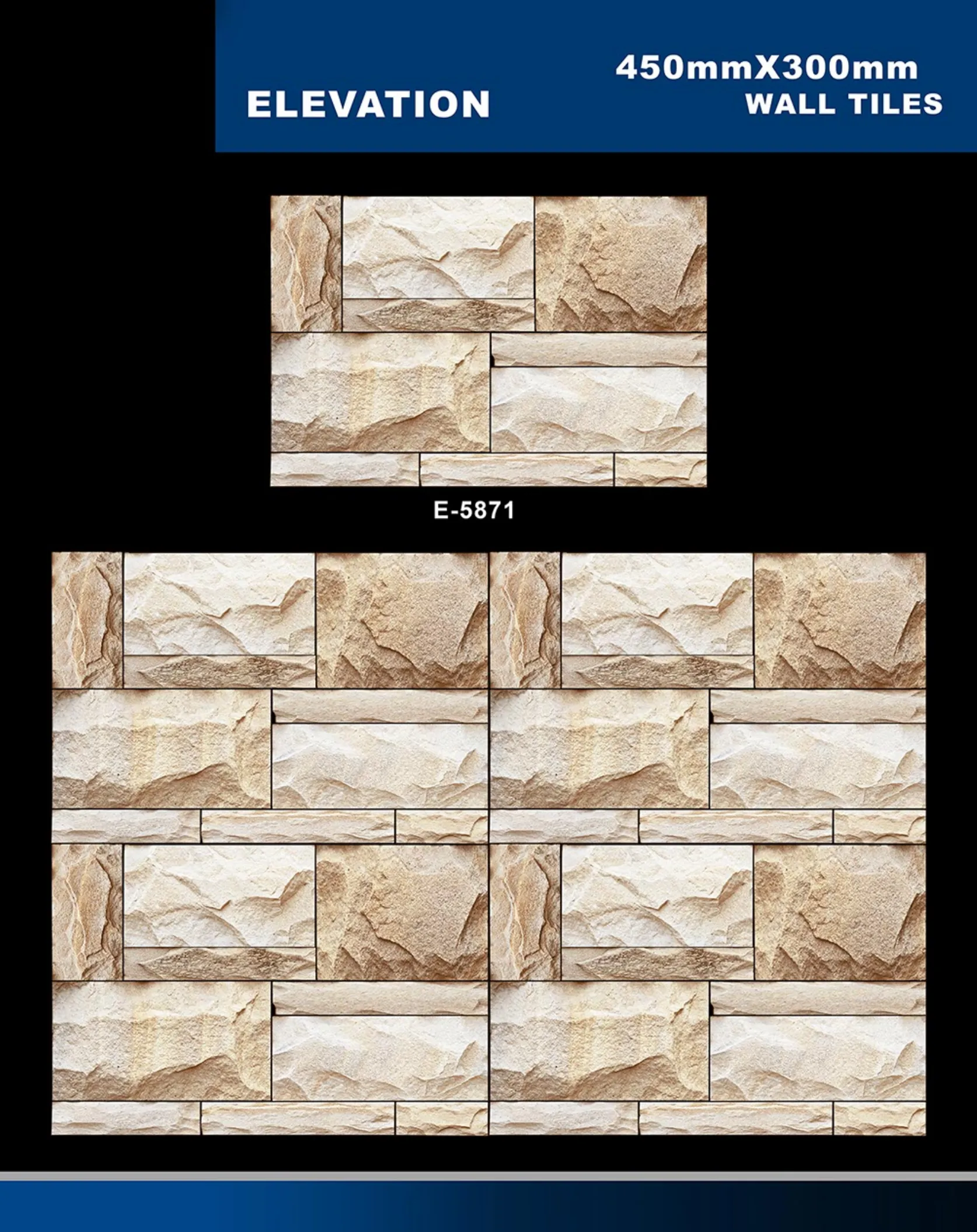 12 X 18 Elevation E 5856 To E 5995 - Design 15 - 300x450mm Elevation