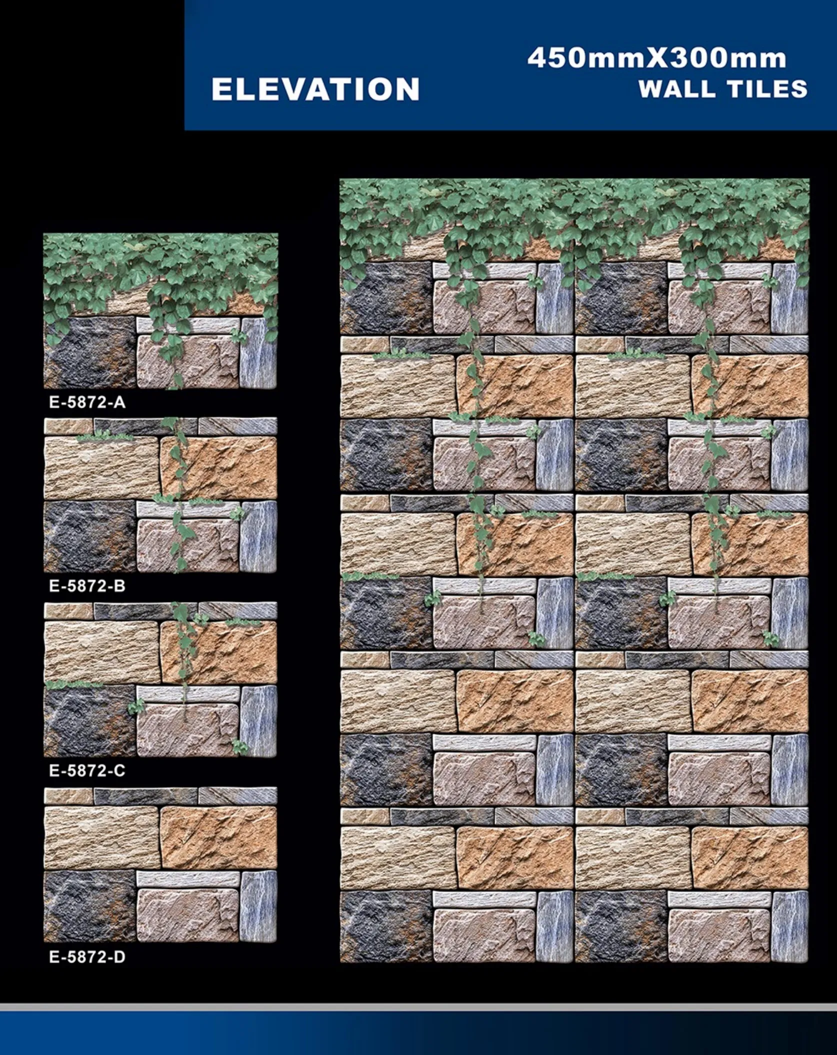 12 X 18 Elevation E 5856 To E 5995 - Design 16 - 300x450mm Elevation