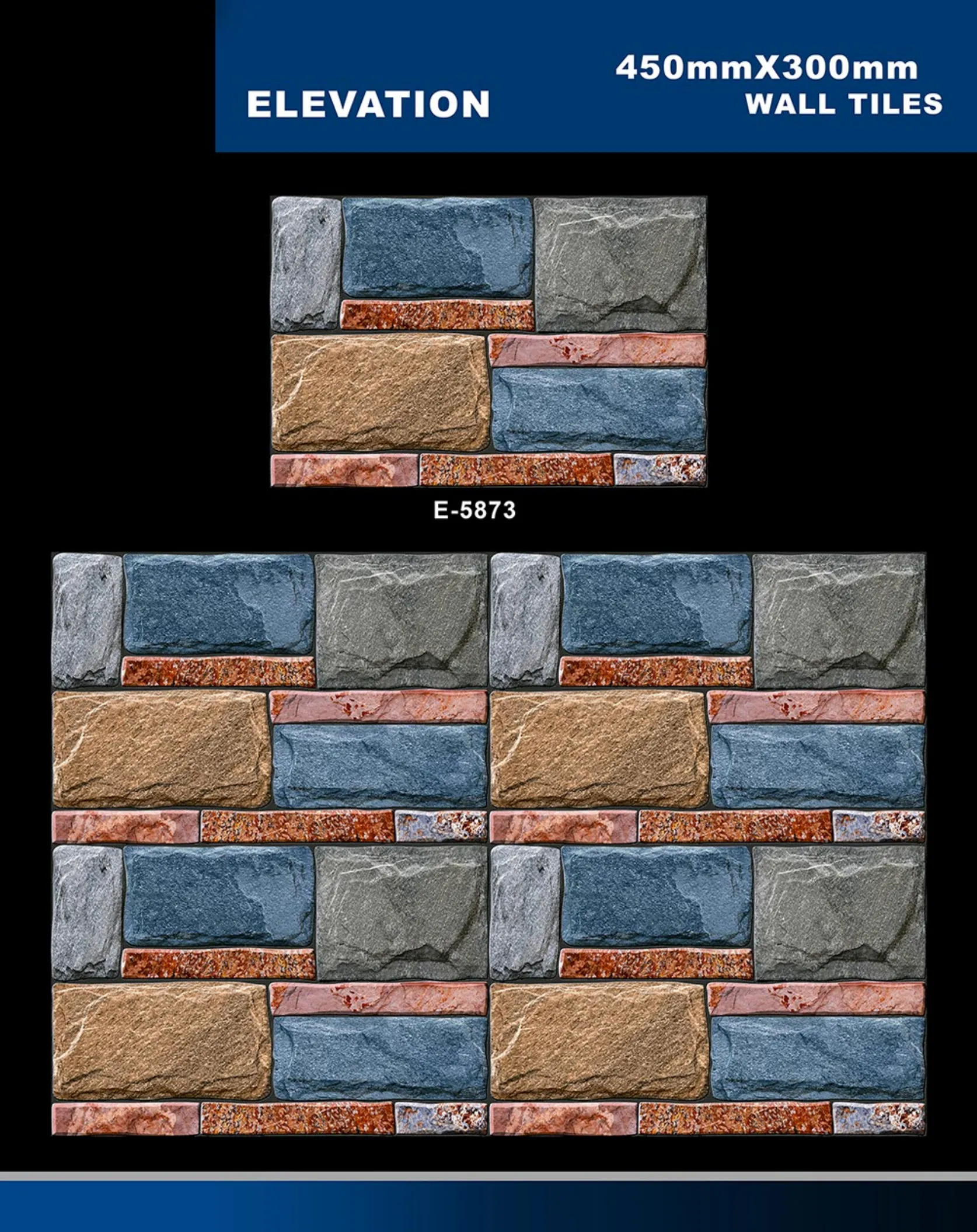 12 X 18 Elevation E 5856 To E 5995 - Design 17 - 300x450mm Elevation
