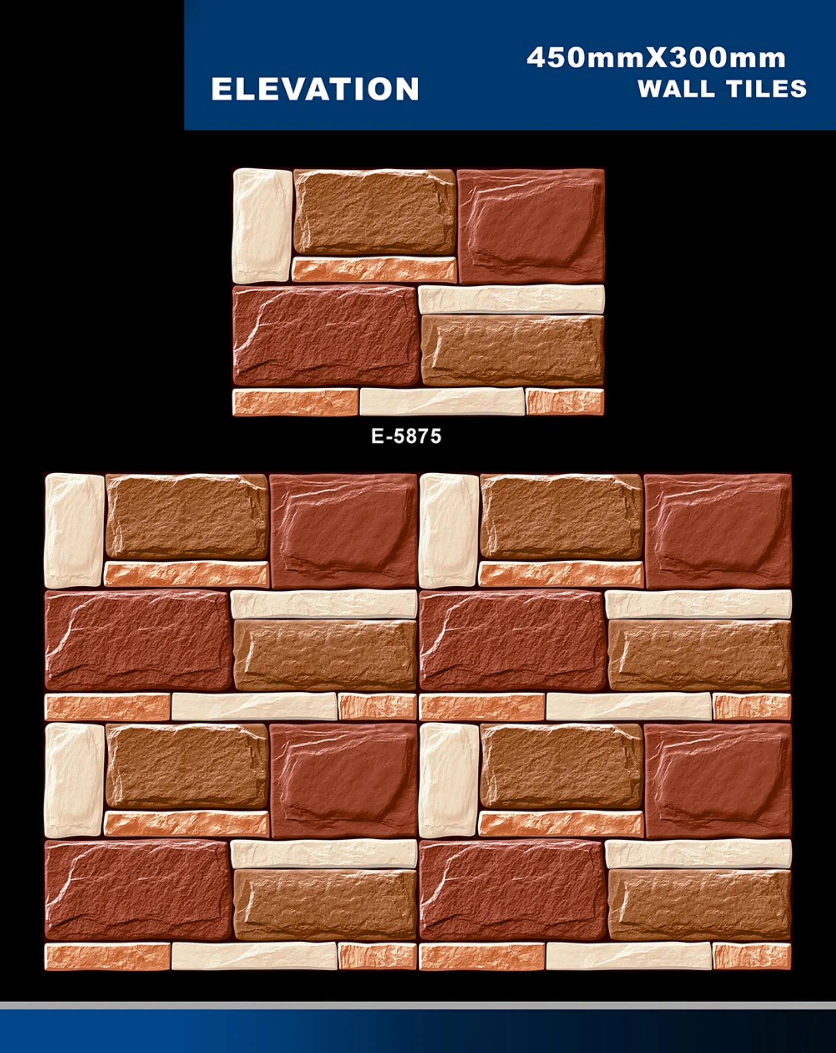 12 X 18 Elevation E 5856 To E 5995 - Design 19 - 300x450mm Elevation