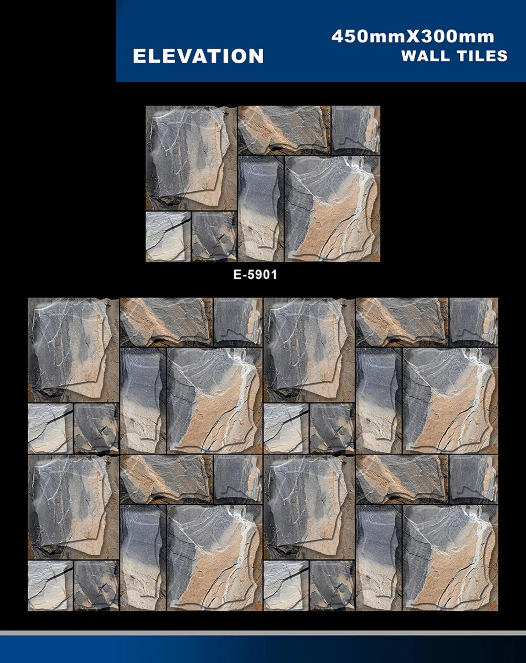 12 X 18 Elevation E 5856 To E 5995 - Design 20 - 300x450mm Elevation