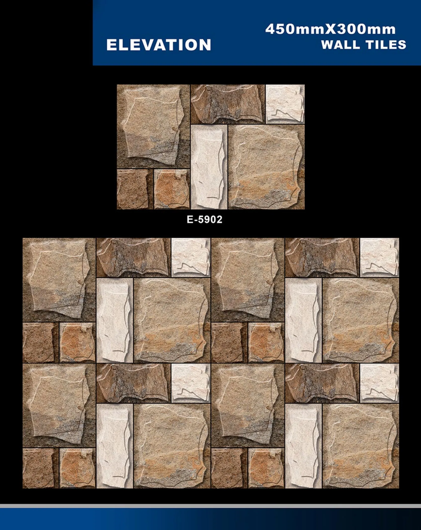 12 X 18 Elevation E 5856 To E 5995 - Design 21 - 300x450mm Elevation
