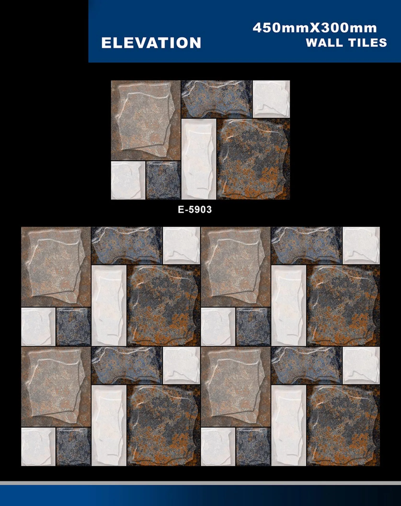 12 X 18 Elevation E 5856 To E 5995 - Design 22 - 300x450mm Elevation