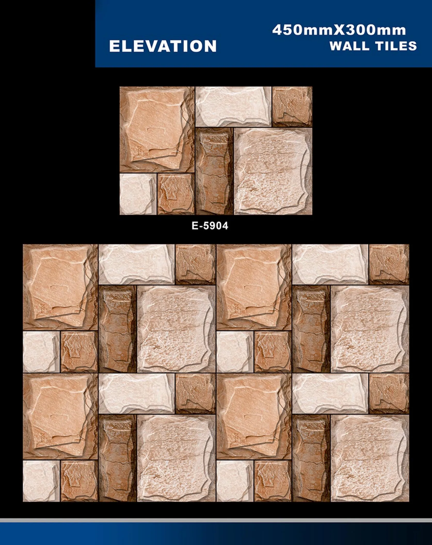 12 X 18 Elevation E 5856 To E 5995 - Design 23 - 300x450mm Elevation