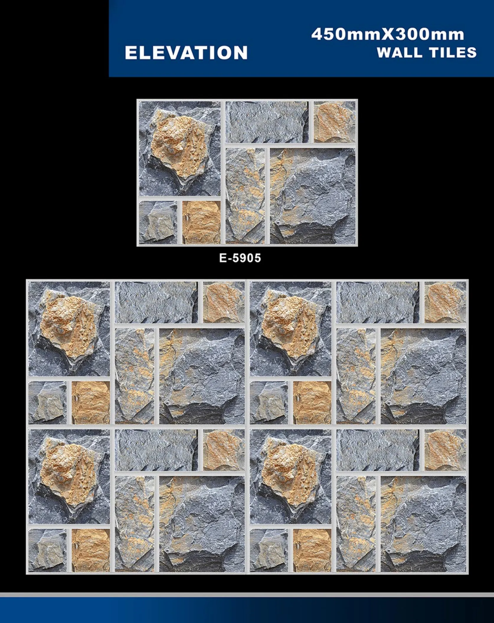 12 X 18 Elevation E 5856 To E 5995 - Design 24 - 300x450mm Elevation