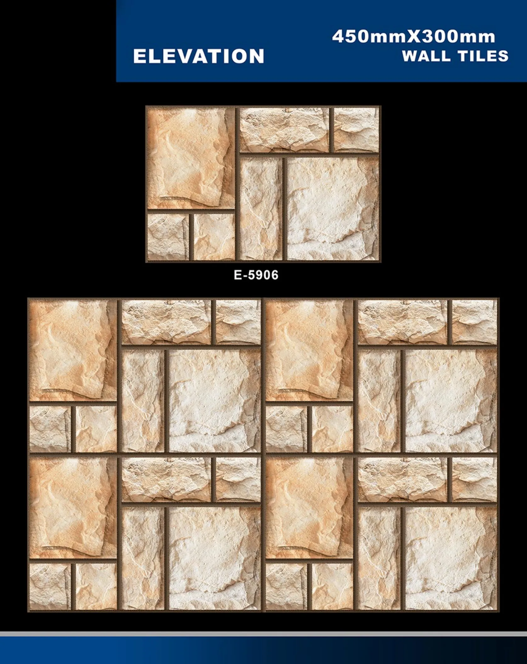 12 X 18 Elevation E 5856 To E 5995 - Design 25 - 300x450mm Elevation