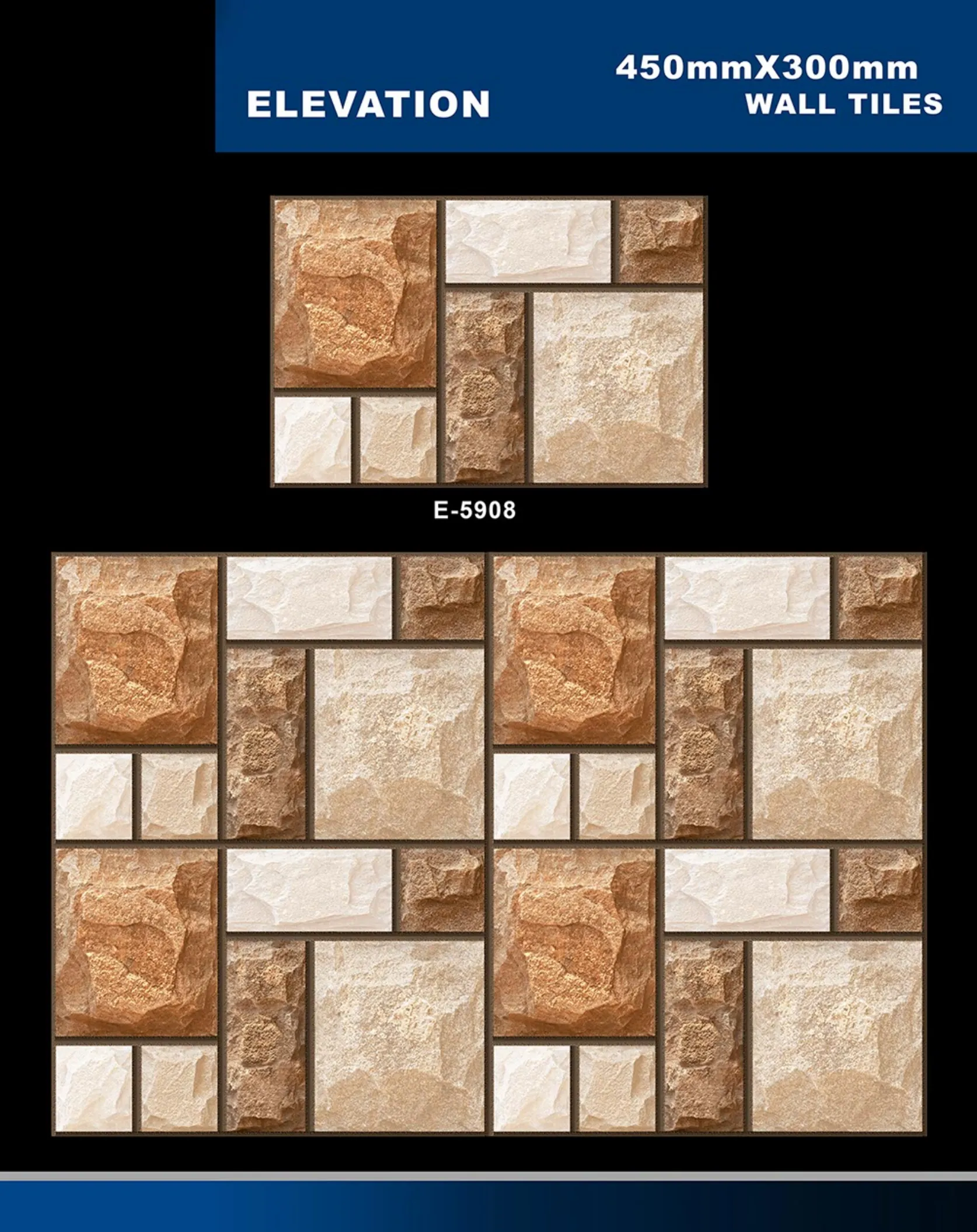 12 X 18 Elevation E 5856 To E 5995 - Design 27 - 300x450mm Elevation