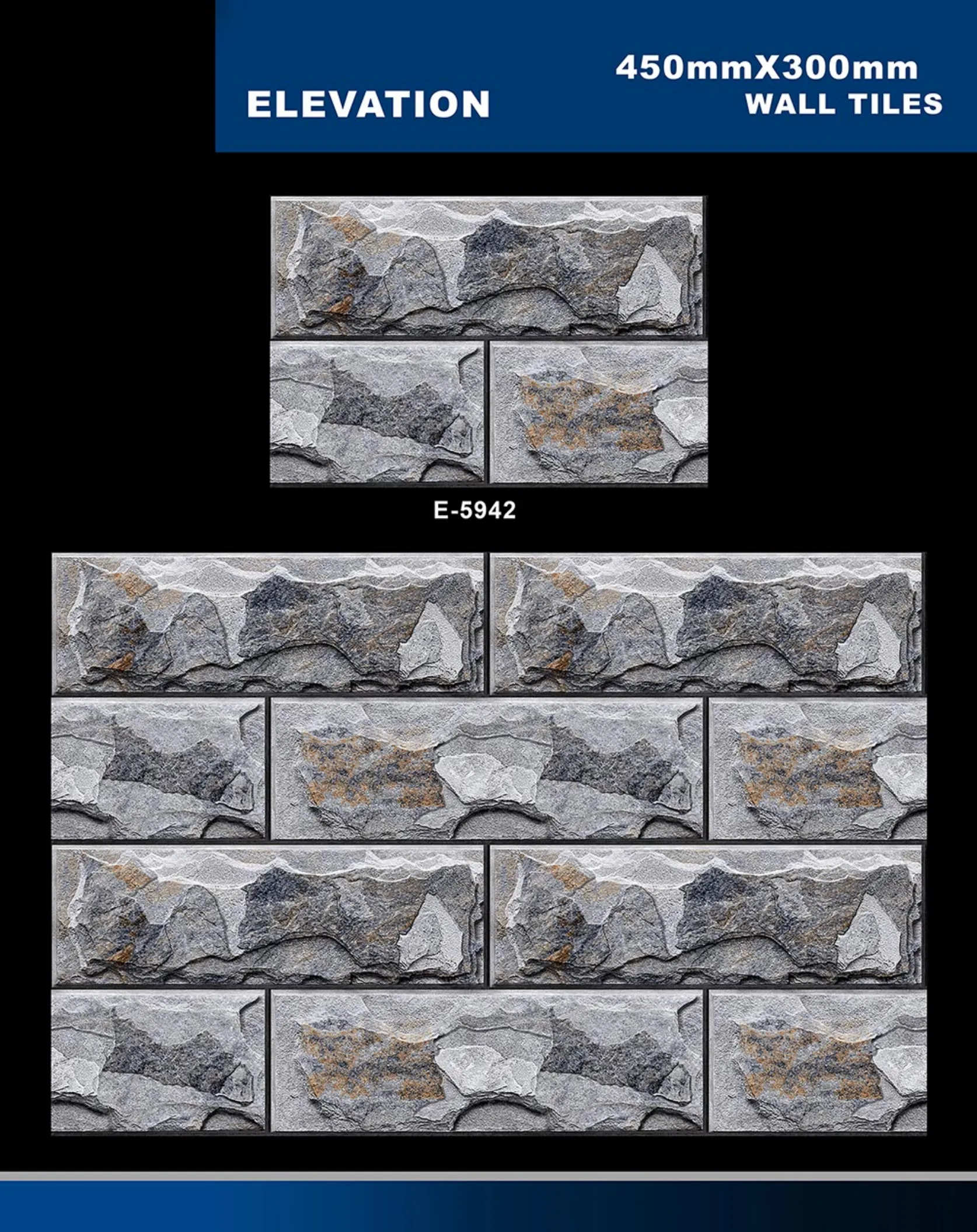 12 X 18 Elevation E 5856 To E 5995 - Design 30 - 300x450mm Elevation
