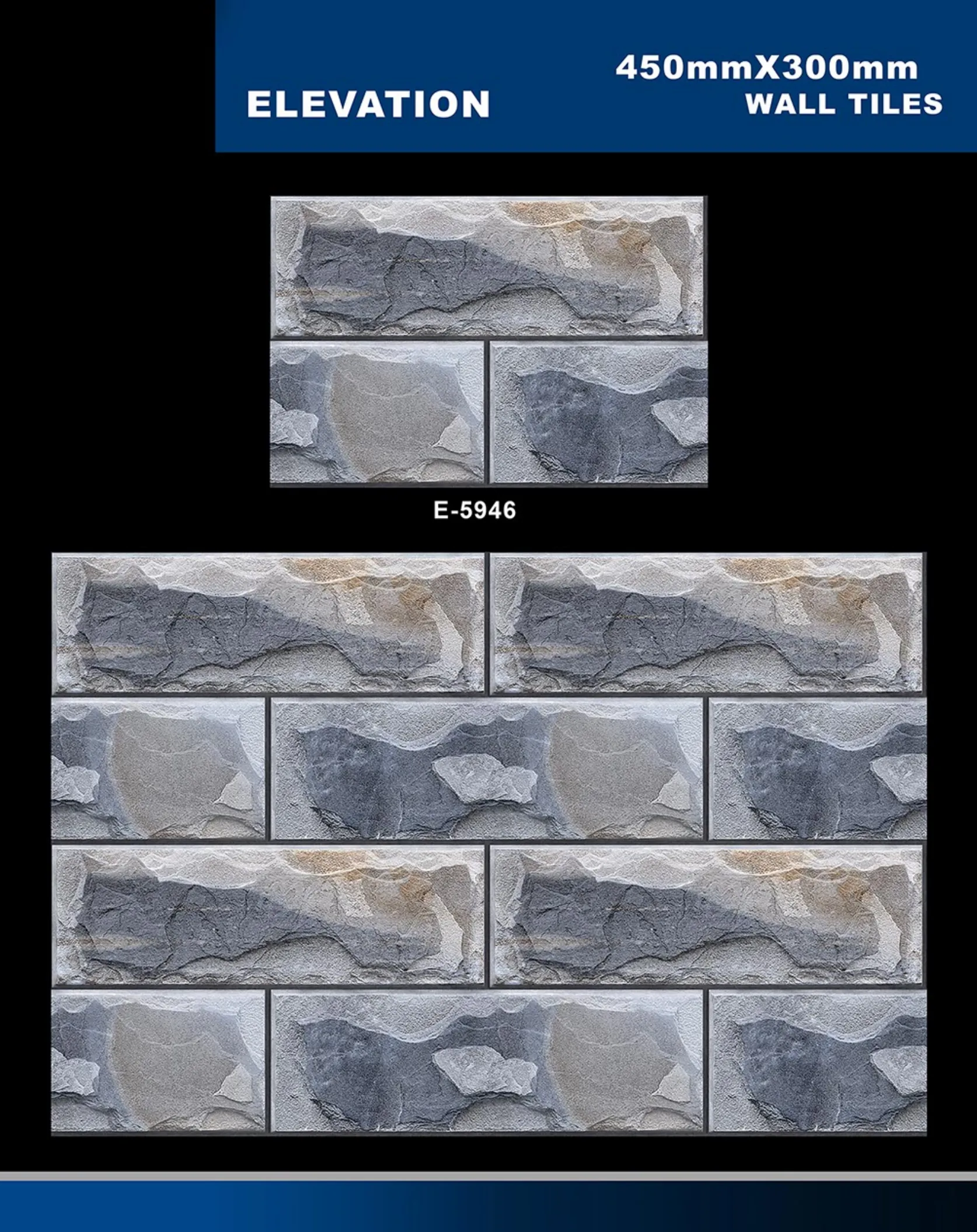 12 X 18 Elevation E 5856 To E 5995 - Design 34 - 300x450mm Elevation