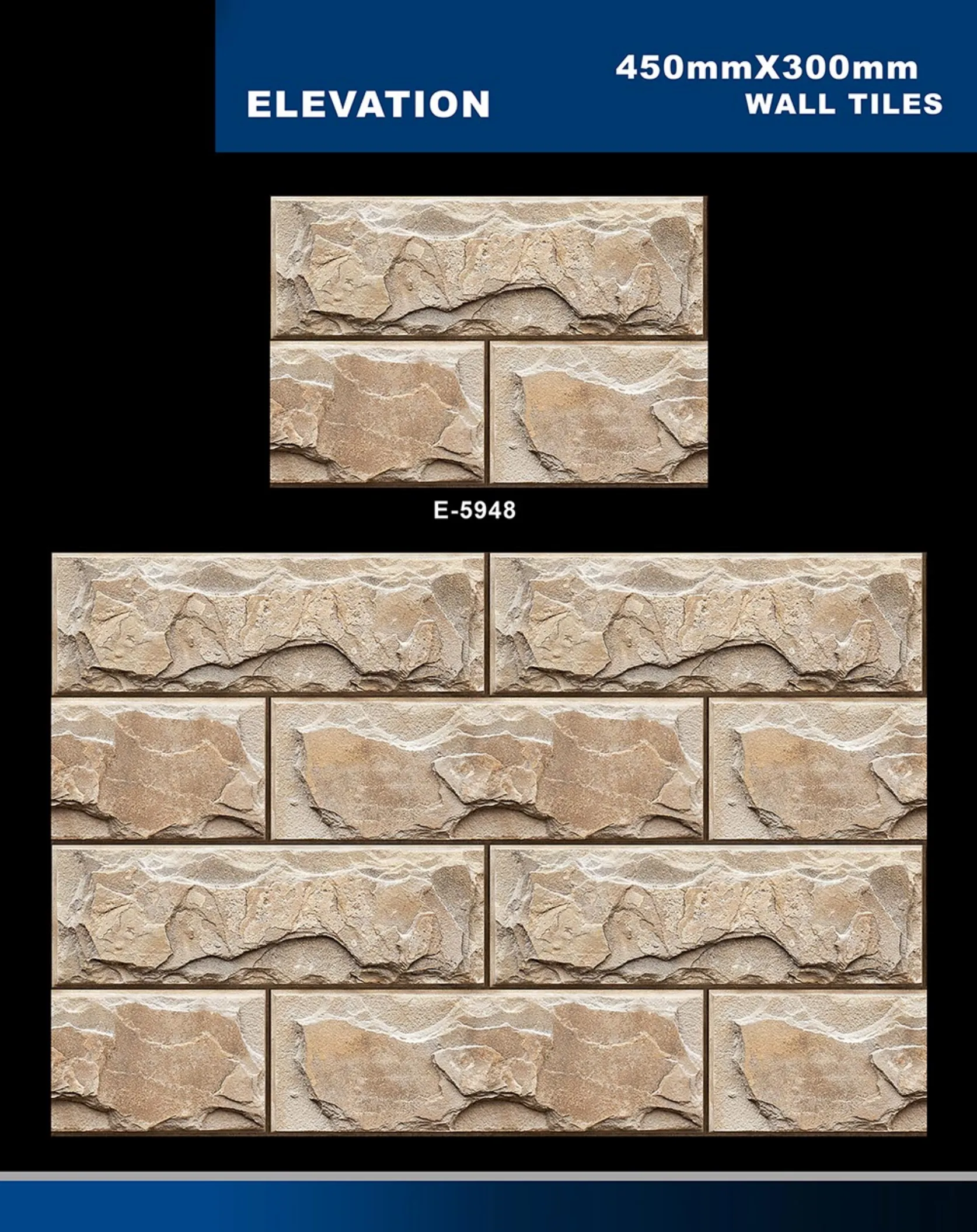 12 X 18 Elevation E 5856 To E 5995 - Design 36 - 300x450mm Elevation