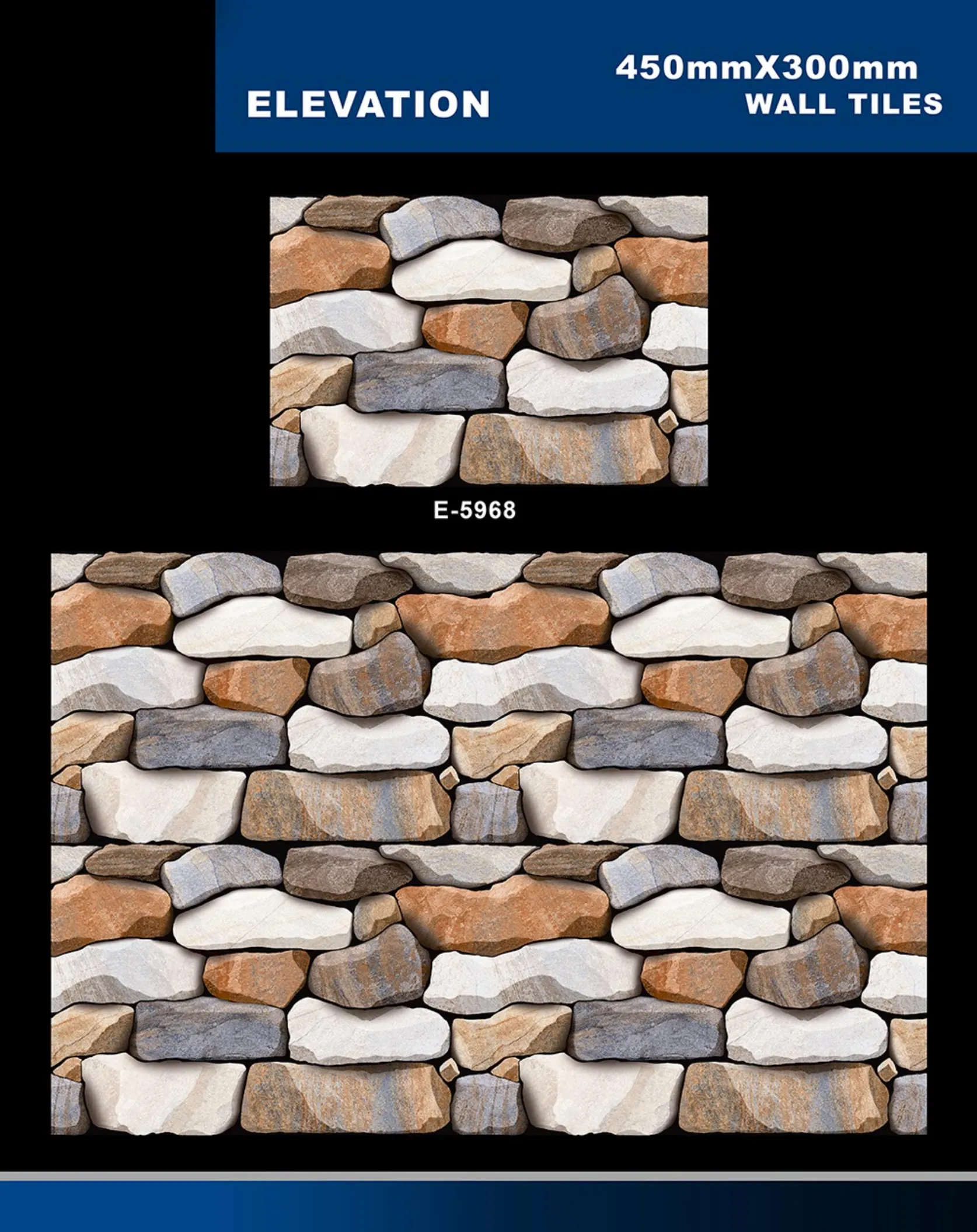 12 X 18 Elevation E 5856 To E 5995 - Design 45 - 300x450mm Elevation