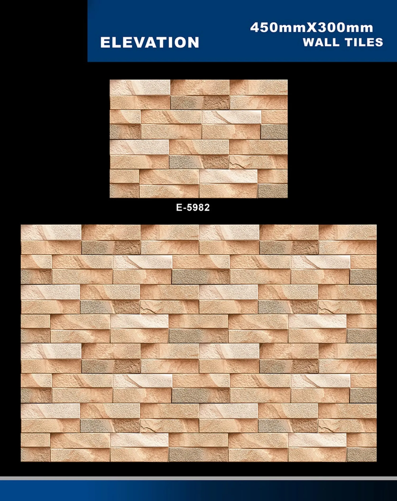 12 X 18 Elevation E 5856 To E 5995 - Design 52 - 300x450mm Elevation