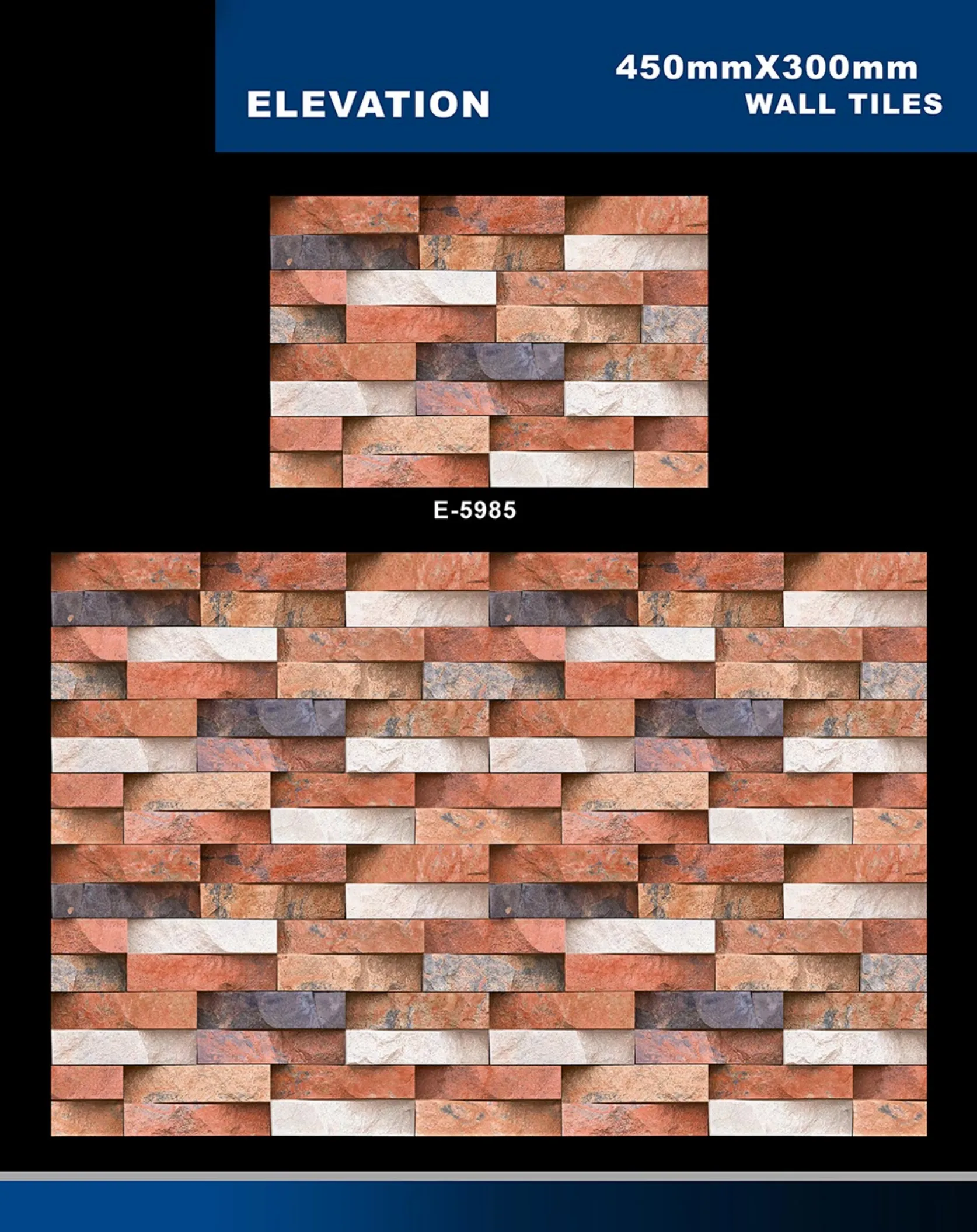 12 X 18 Elevation E 5856 To E 5995 - Design 55 - 300x450mm Elevation