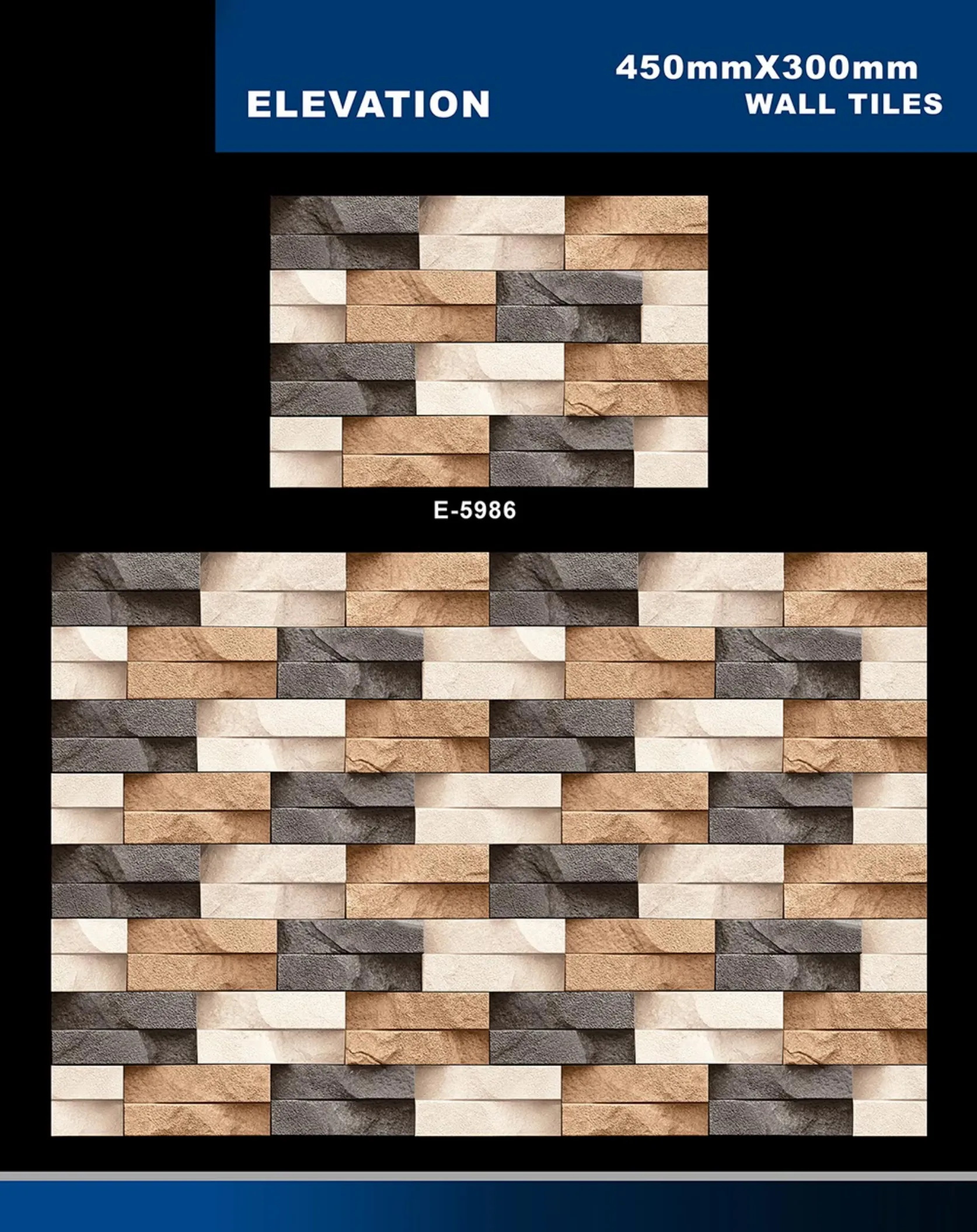 12 X 18 Elevation E 5856 To E 5995 - Design 56 - 300x450mm Elevation