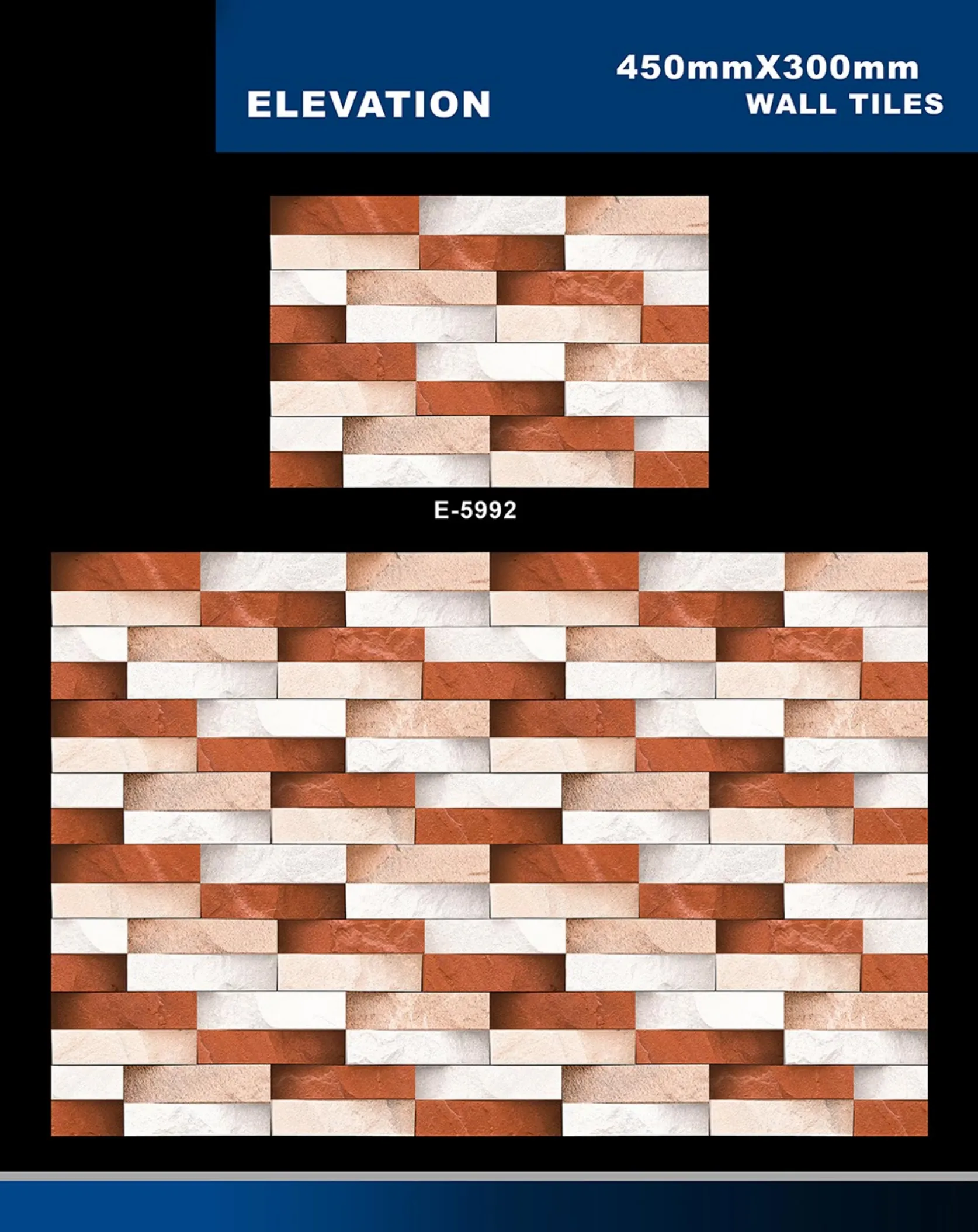 12 X 18 Elevation E 5856 To E 5995 - Design 62 - 300x450mm Elevation
