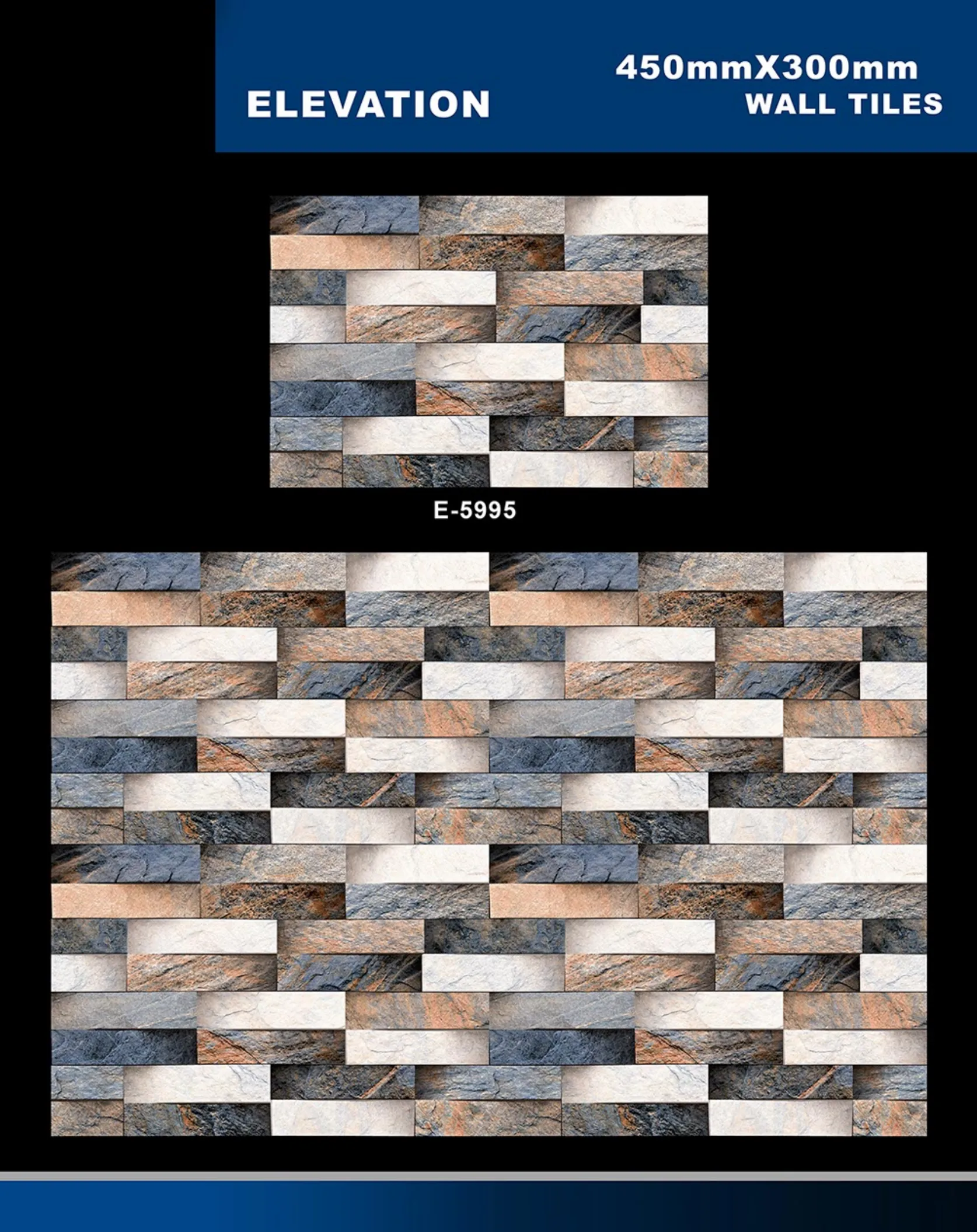 12 X 18 Elevation E 5856 To E 5995 - Design 65 - 300x450mm Elevation