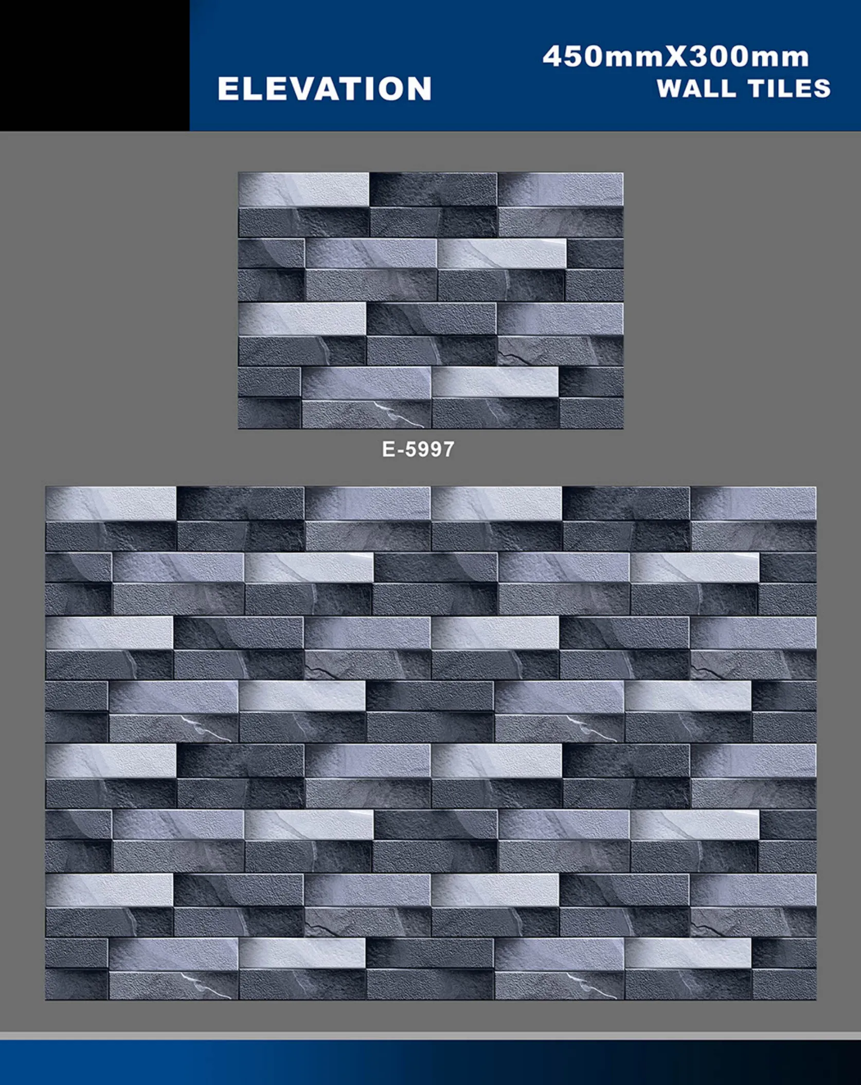 12 X 18 Elevation E 5996 To E 7027 - Design 1 - 300x450mm Elevation