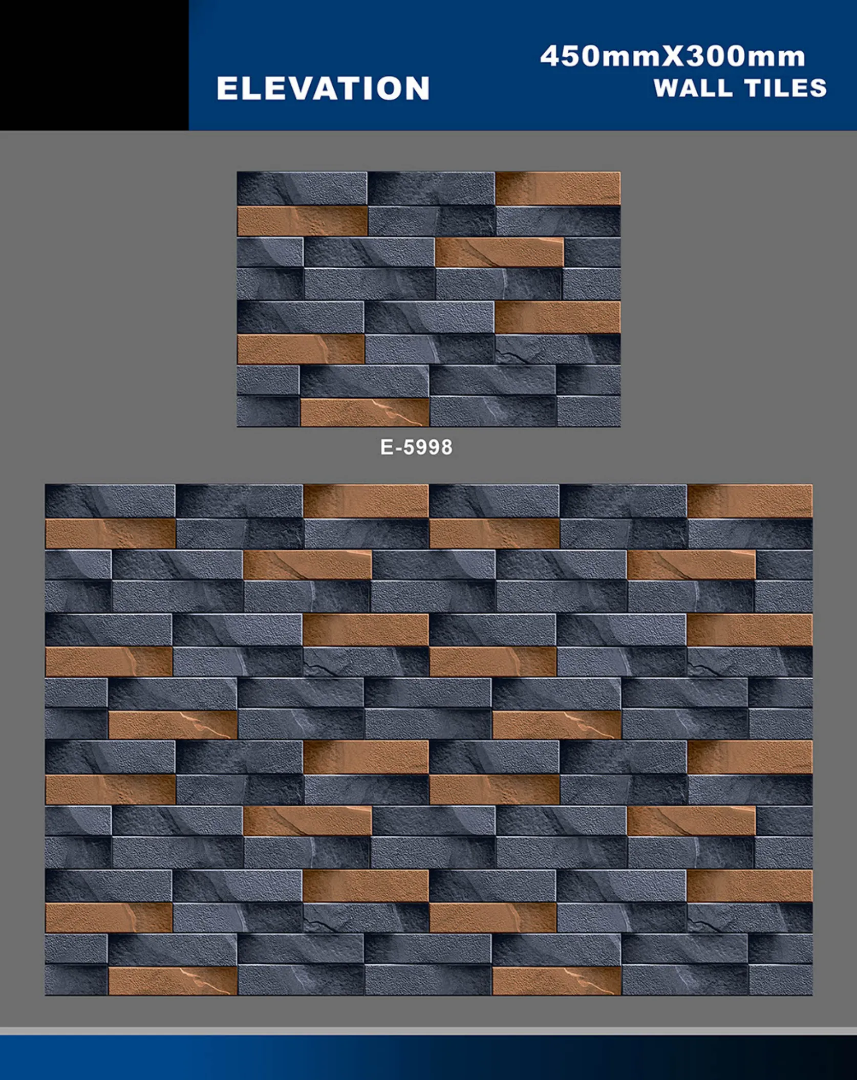 12 X 18 Elevation E 5996 To E 7027 - Design 2 - 300x450mm Elevation