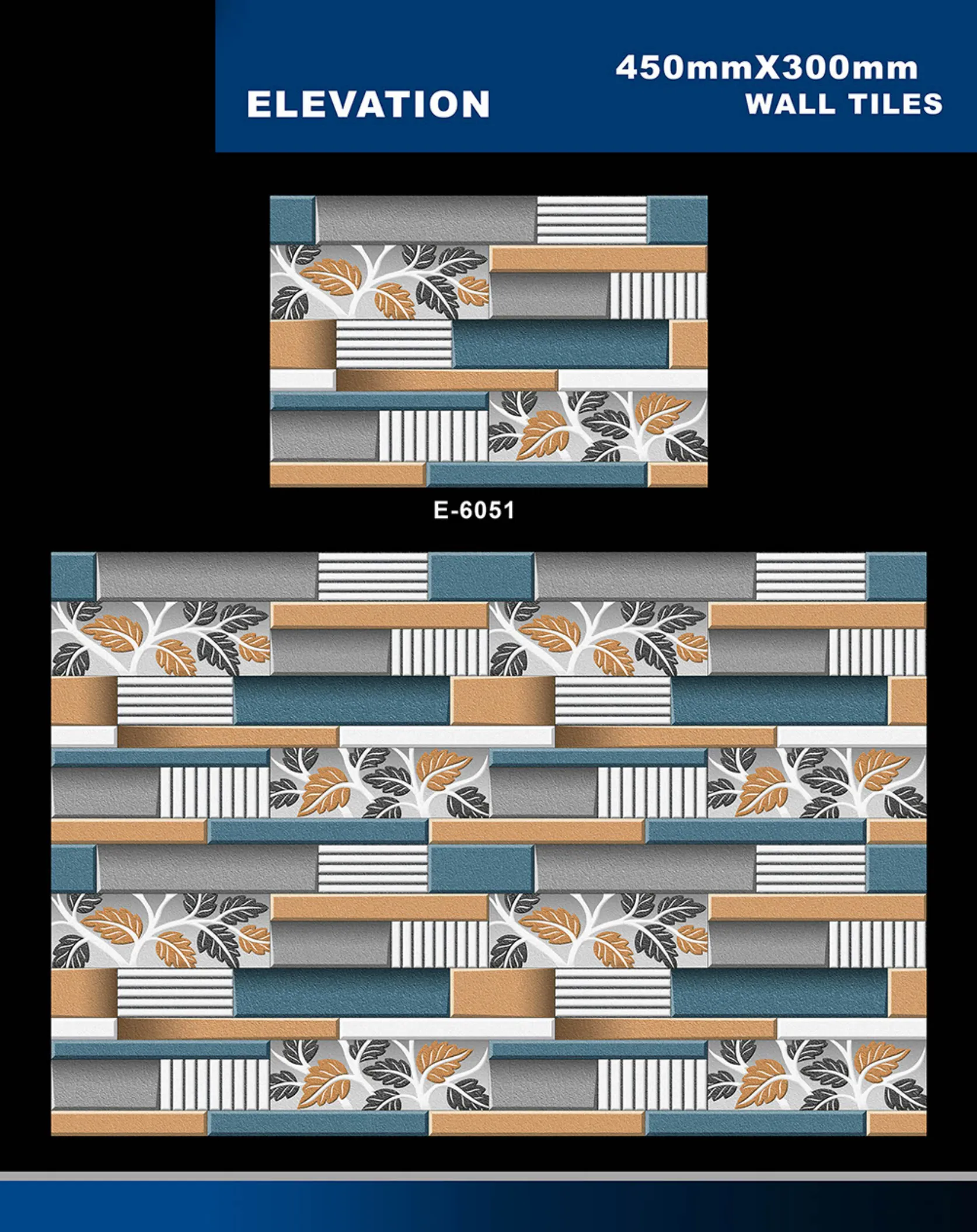 12 X 18 Elevation E 5996 To E 7027 - Design 5 - 300x450mm Elevation