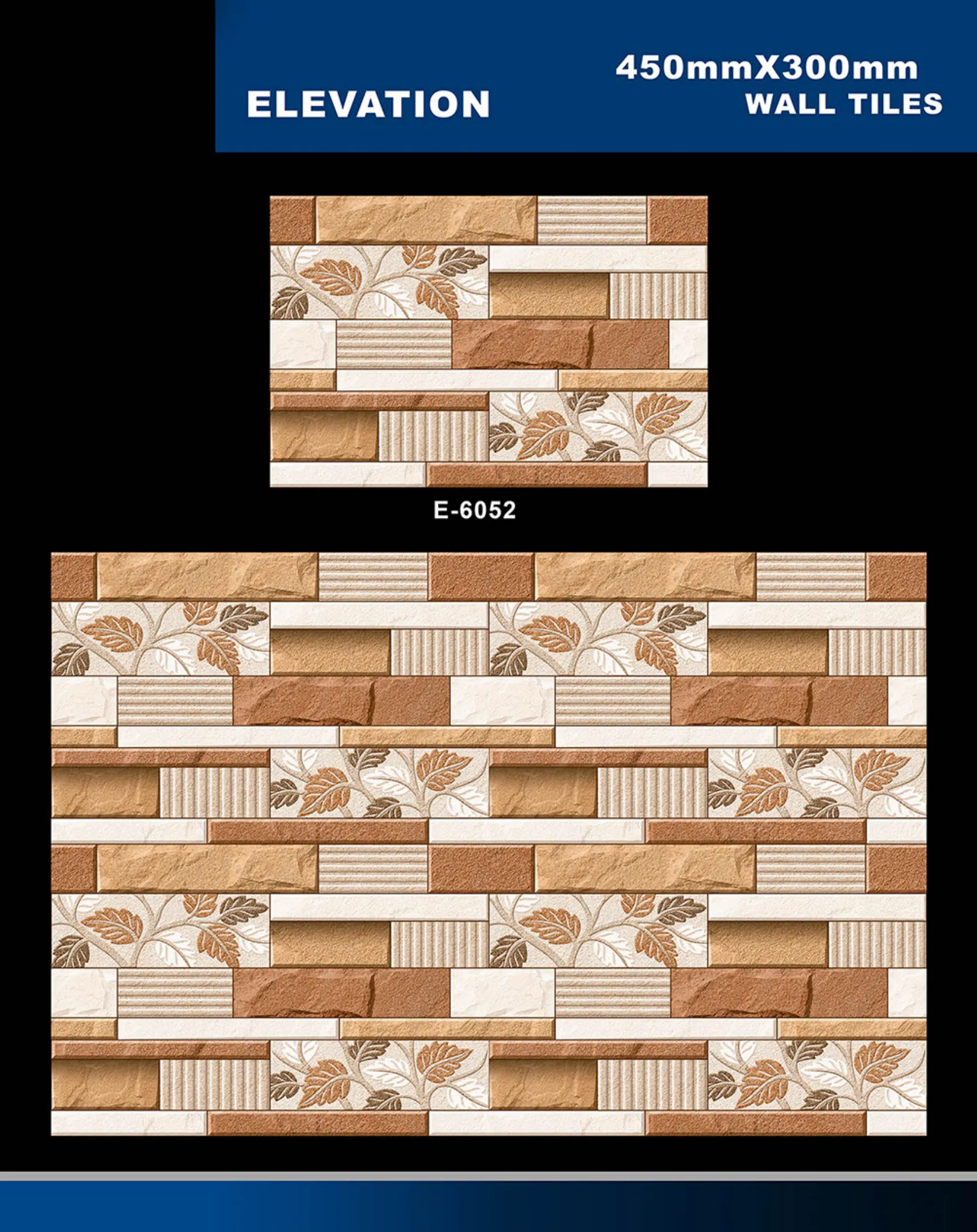 12 X 18 Elevation E 5996 To E 7027 - Design 6 - 300x450mm Elevation