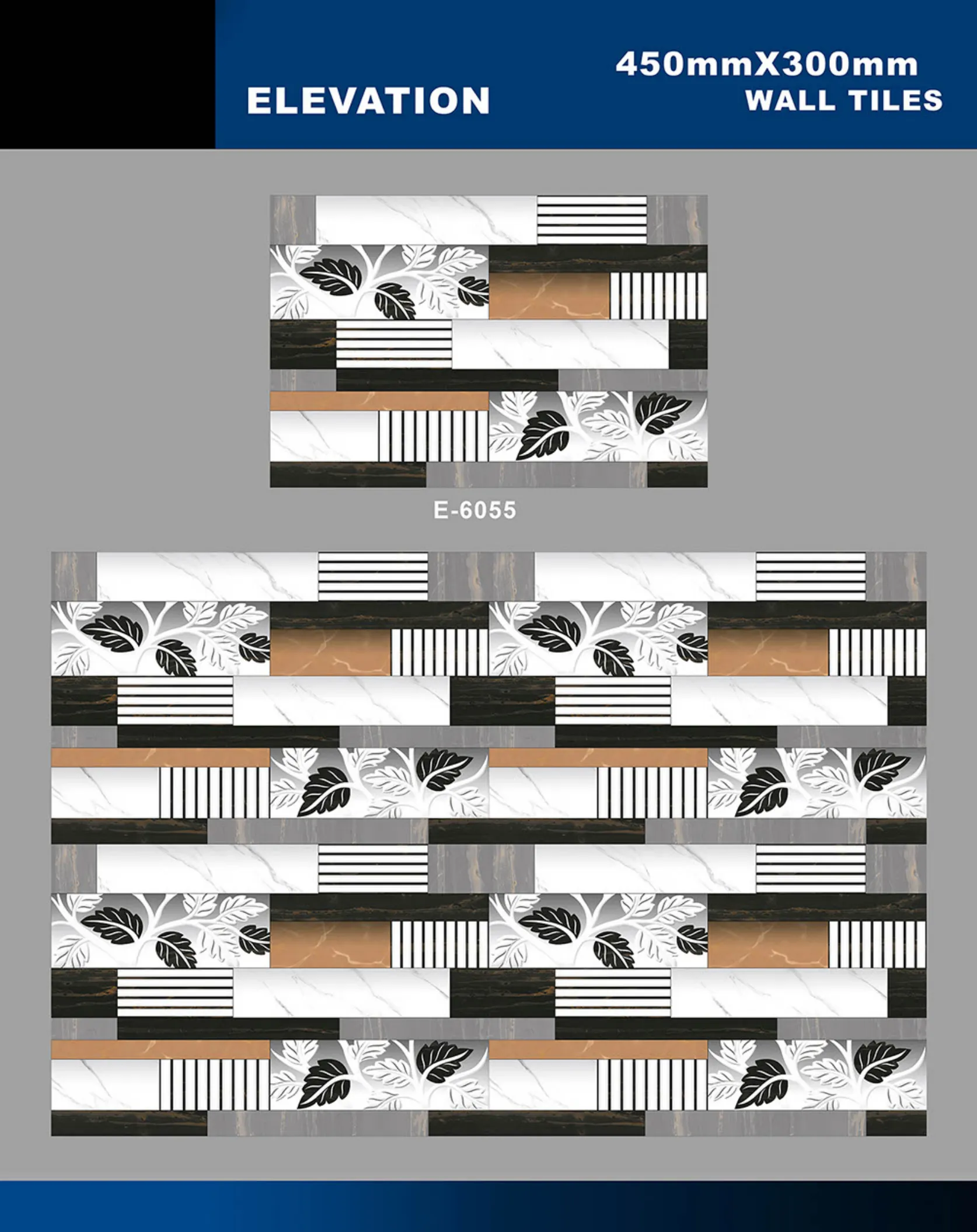 12 X 18 Elevation E 5996 To E 7027 - Design 9 - 300x450mm Elevation