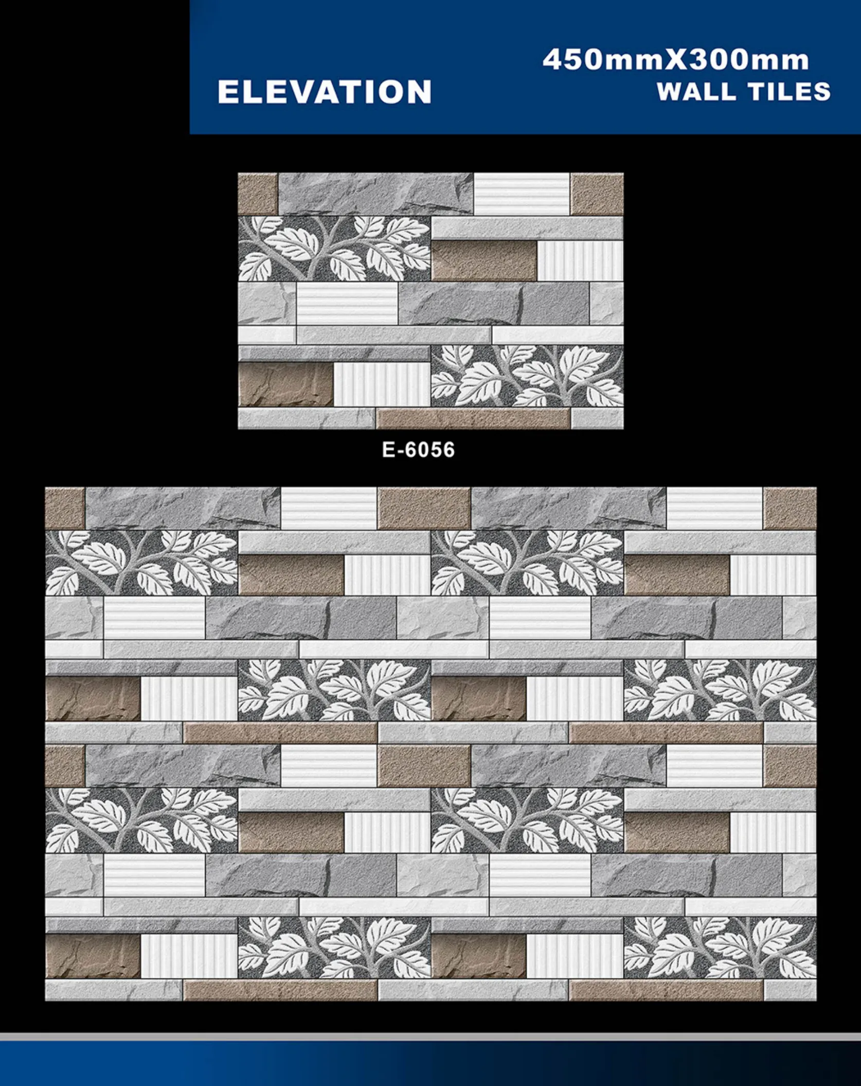12 X 18 Elevation E 5996 To E 7027 - Design 10 - 300x450mm Elevation